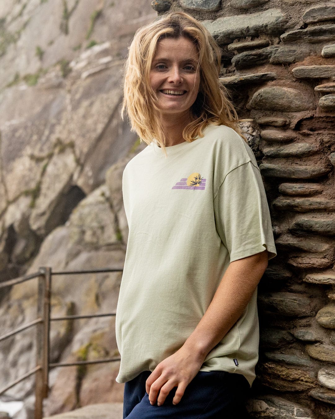 Poster Location Devon - Womens Oversized Short Sleeve T-Shirt - Light Green - Image 4