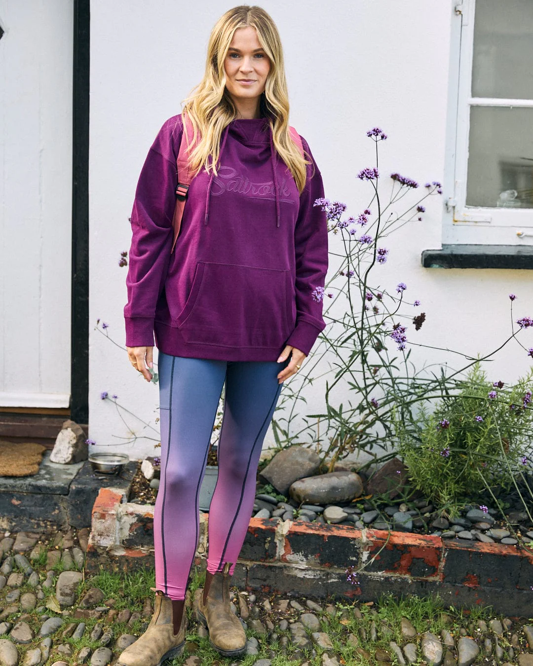 Premium Trademark - Womens Oversized Pop Hoodie - Purple - Image 2