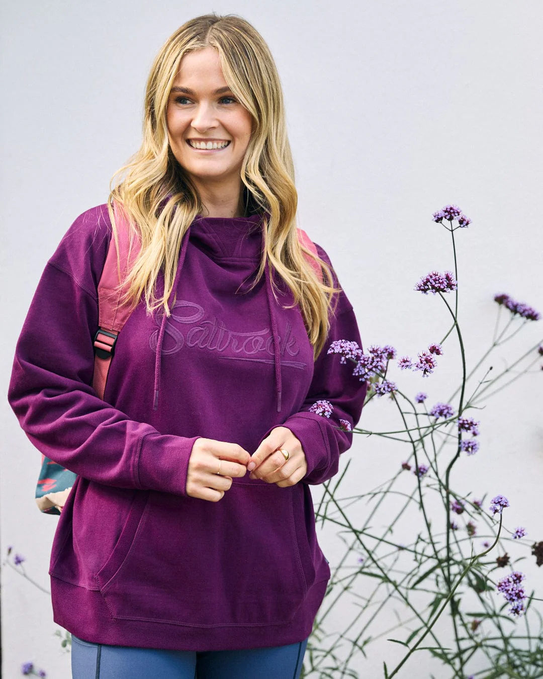 Premium Trademark - Womens Oversized Pop Hoodie - Purple - Image 4