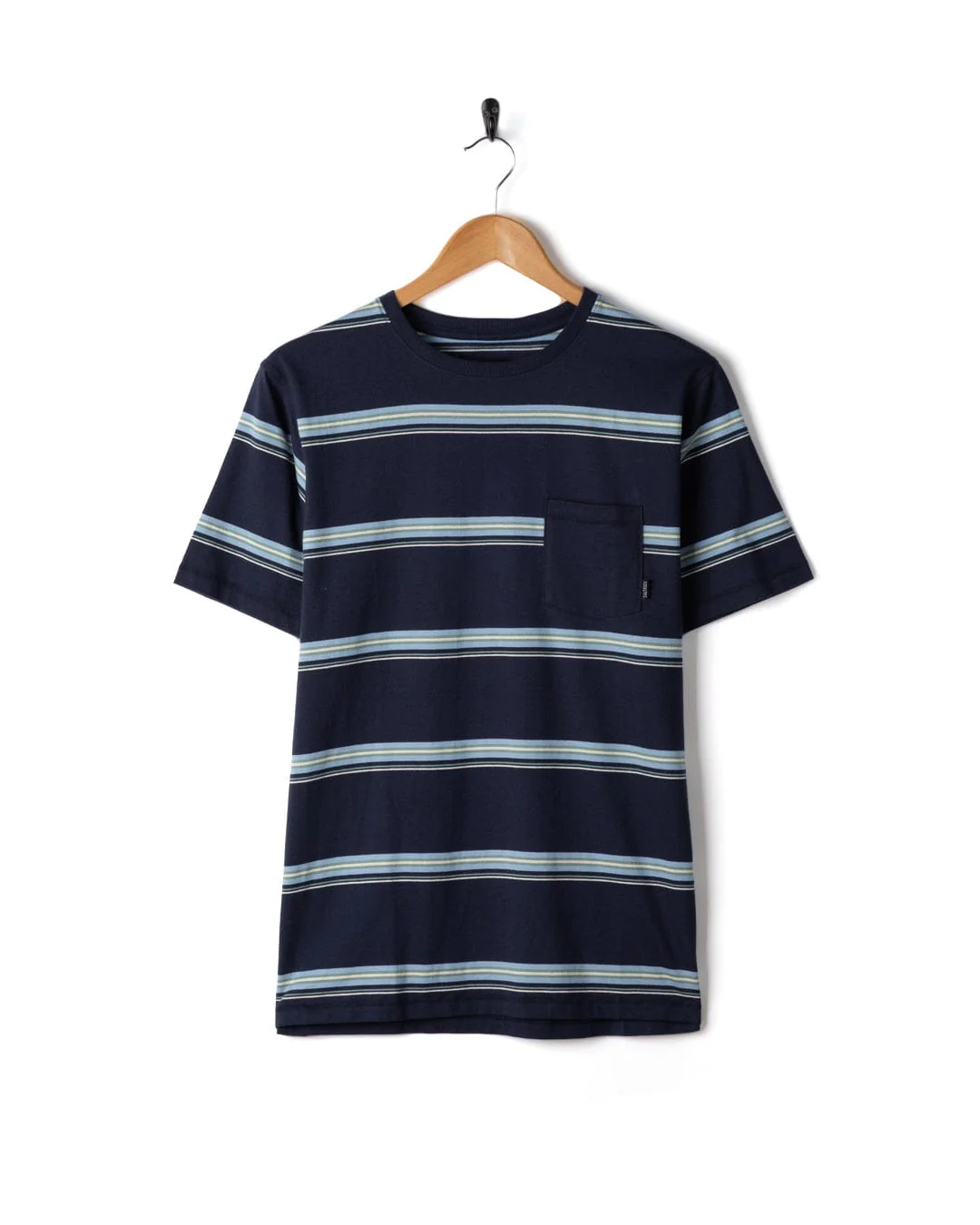 Race - Mens Striped T-Shirt - Blue - Image 4