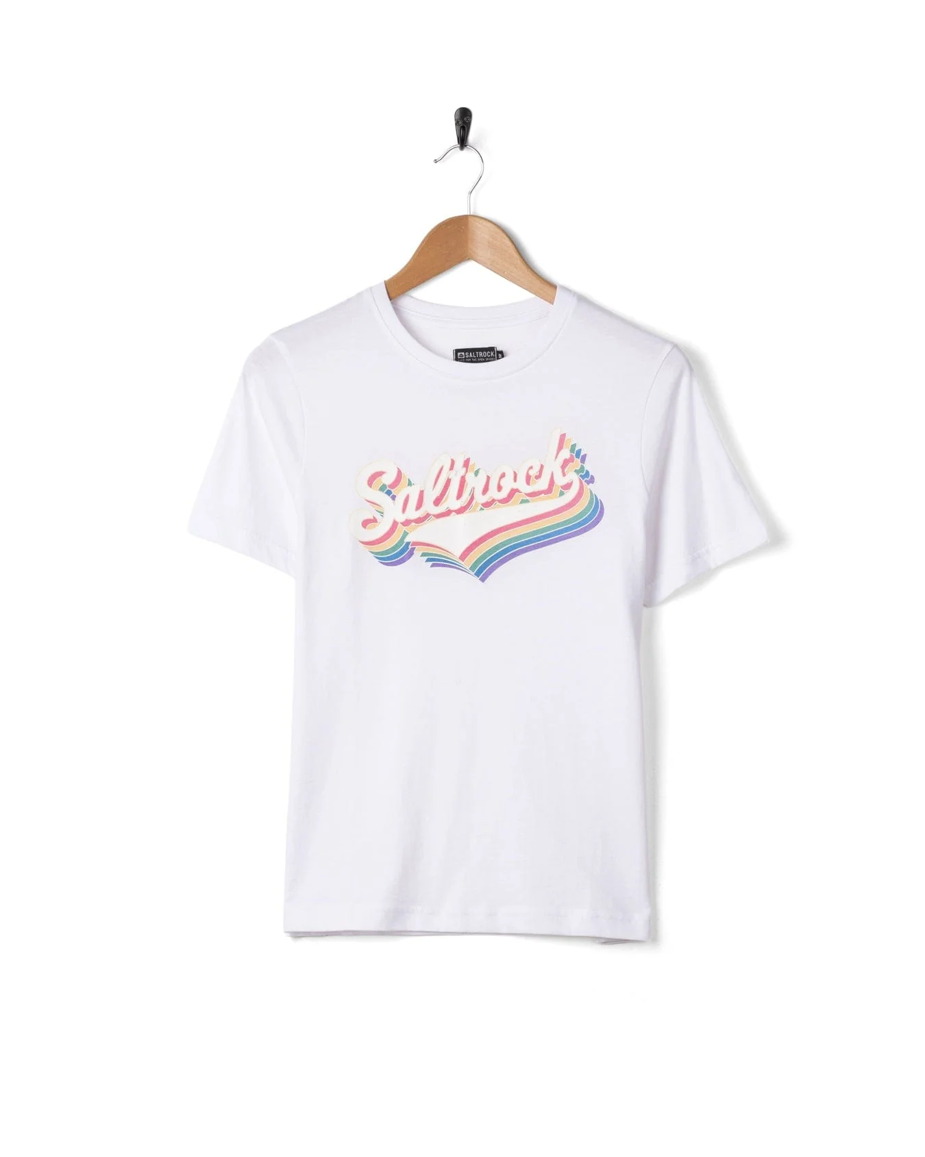 Rainbow Script  - Womens Short Sleeve T-Shirt - White - Image 3