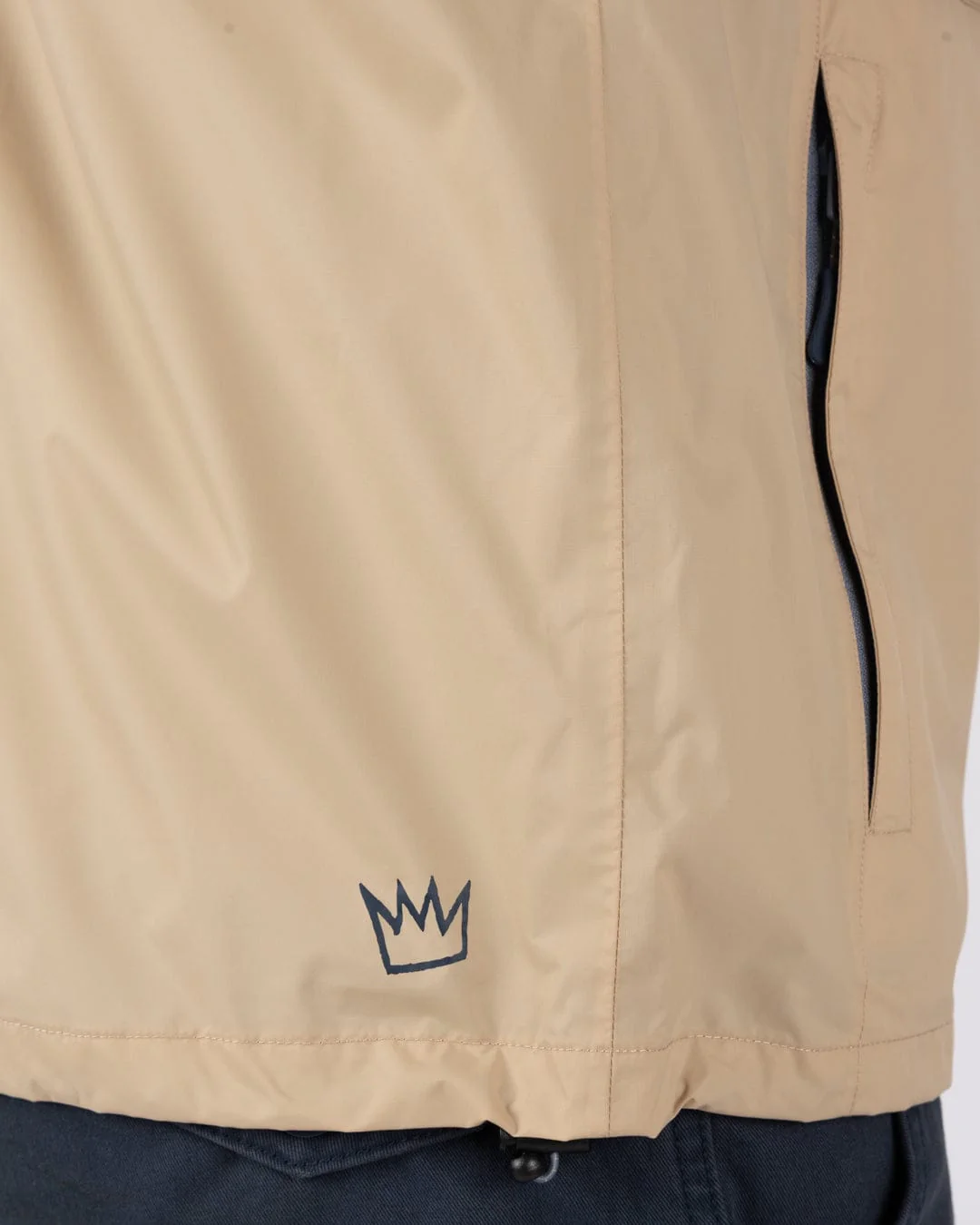 Rainer Tribal - Mens Waterproof Packable Rain Jacket- Blue/Beige - Image 11