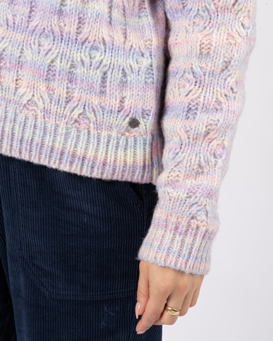 Reeny - Womens Pastel Cable Jumper - Purple - Image 10
