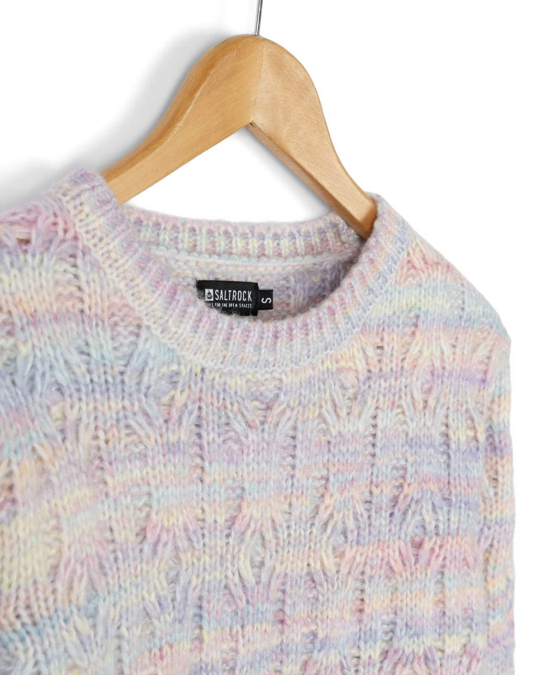 Reeny - Womens Pastel Cable Jumper - Purple - Image 13