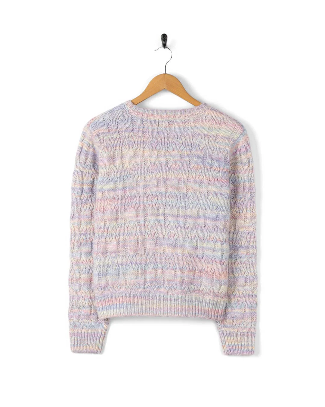 Reeny - Womens Pastel Cable Jumper - Purple - Image 14