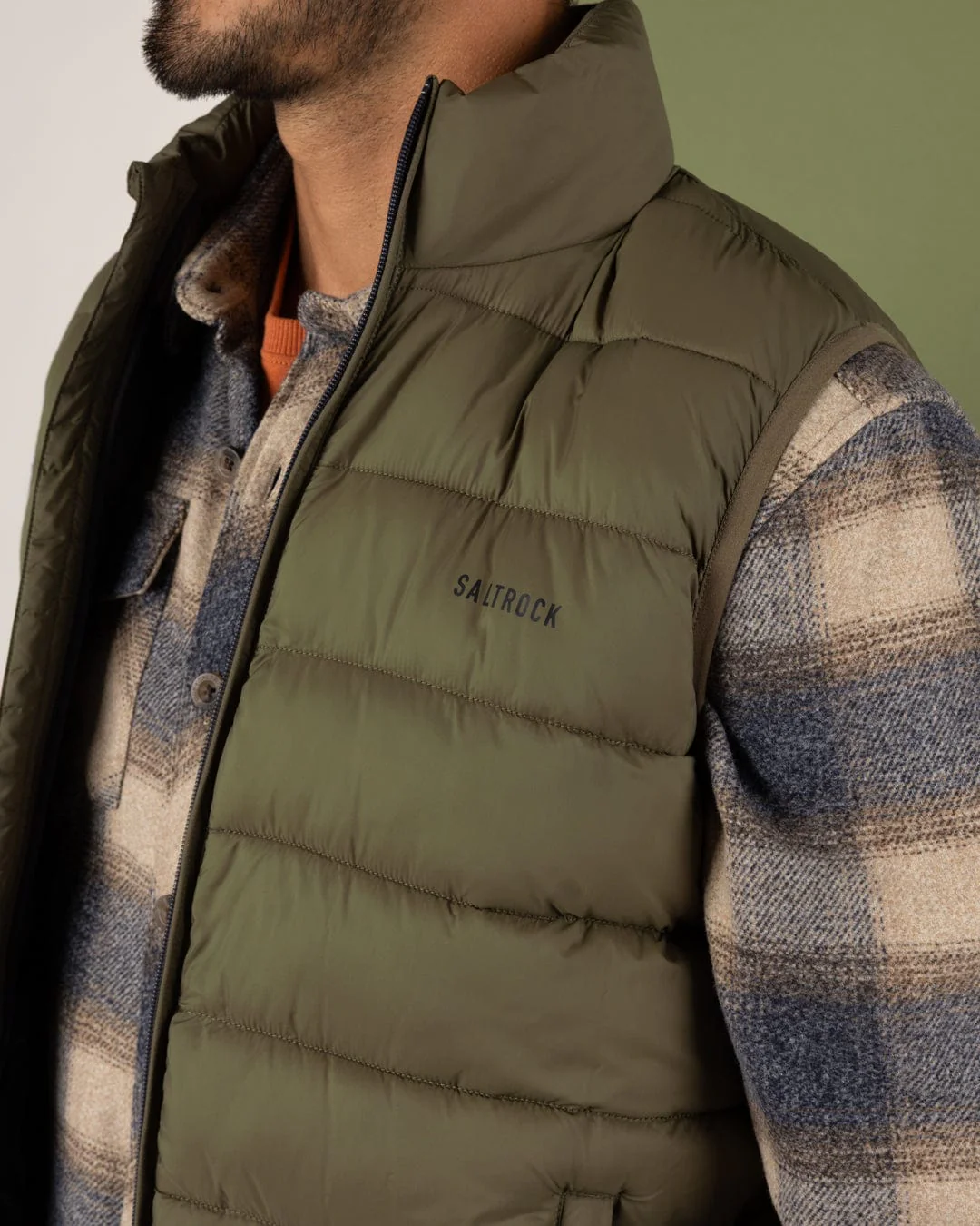Resin - Mens Padded Gilet - Green - Image 4
