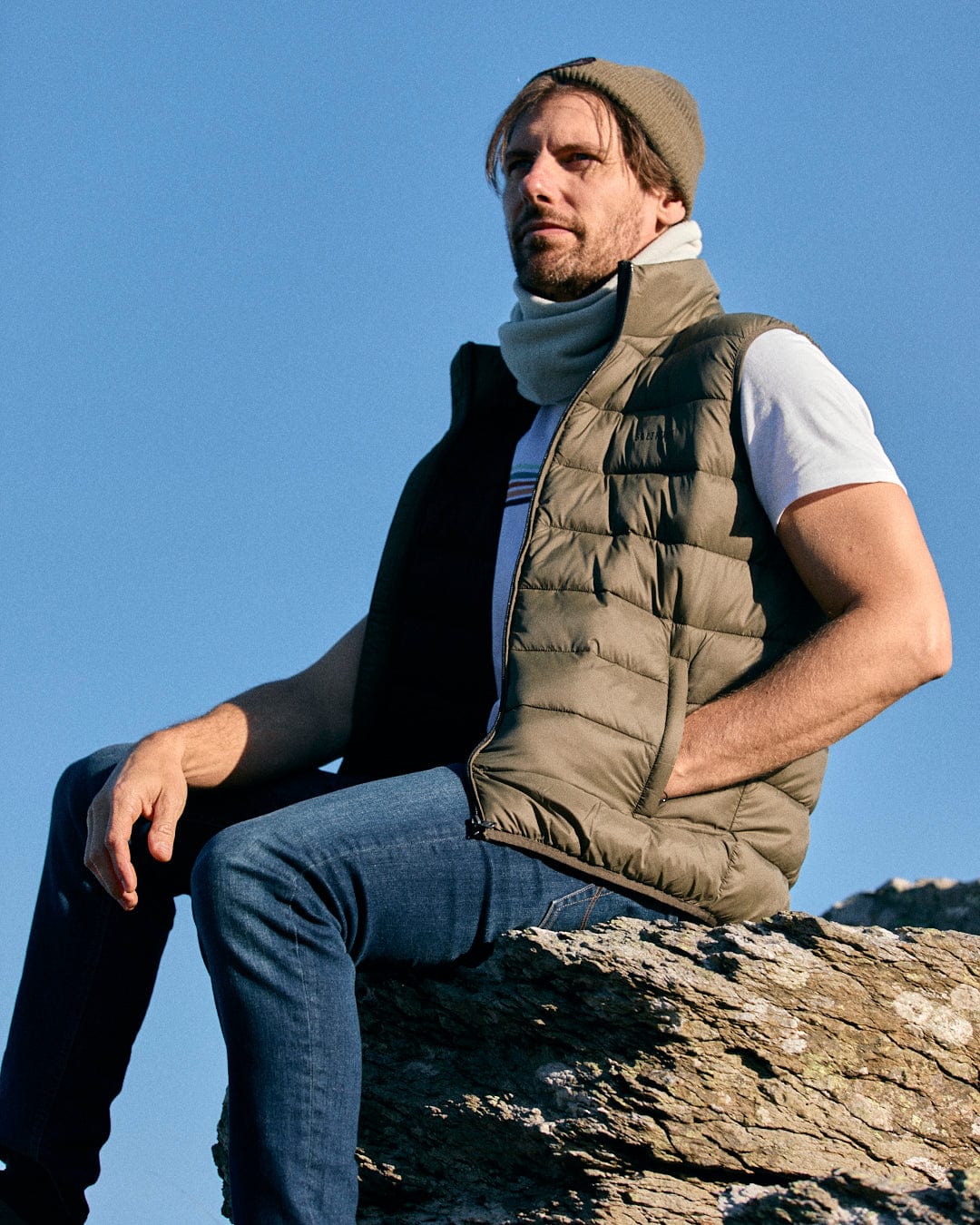Resin - Mens Padded Gilet - Green - Image 7
