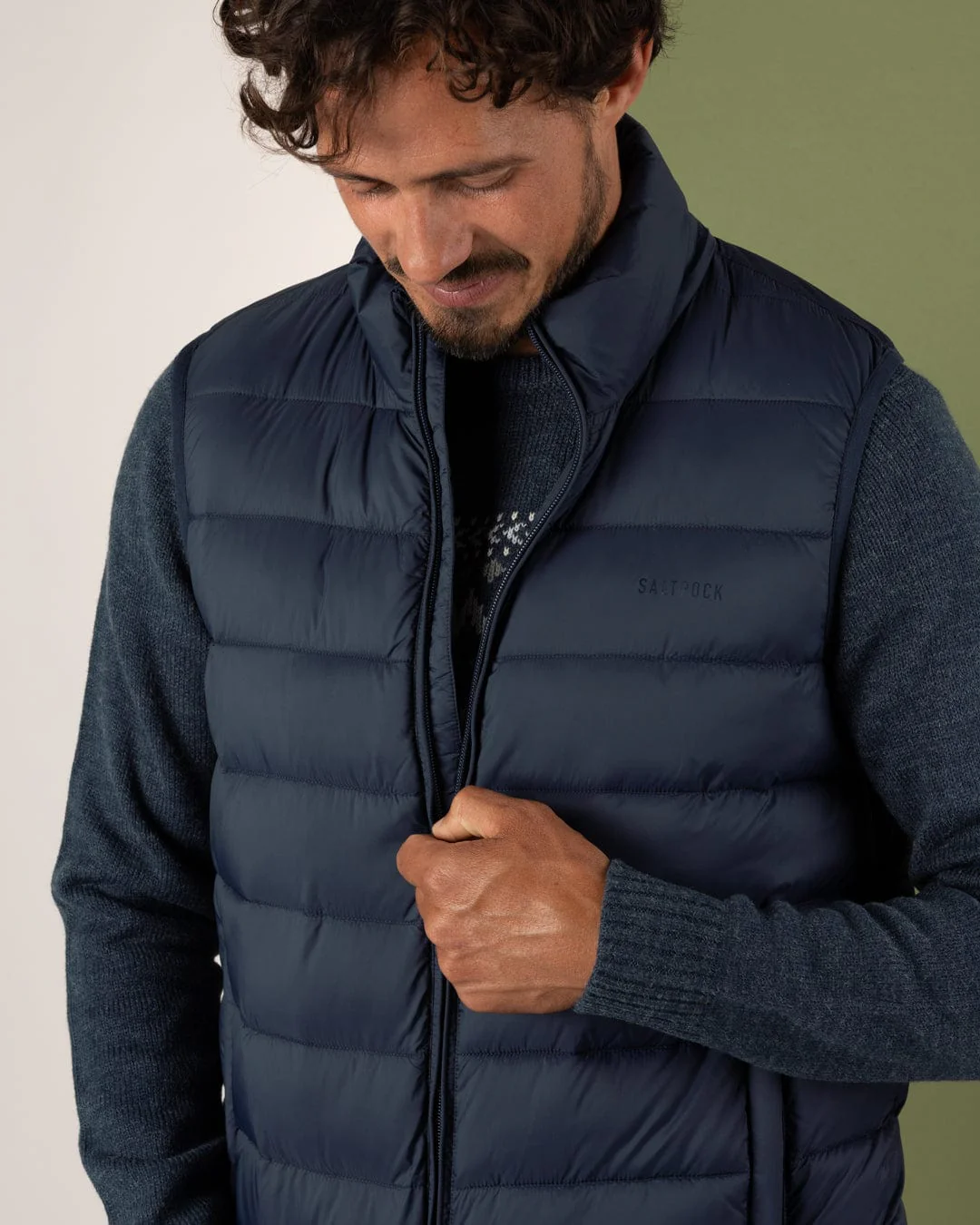Resin - Mens Padded Gilet - Blue - Image 3