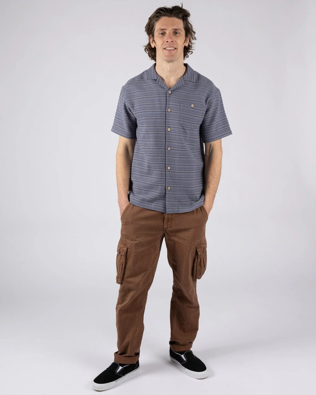 Resort Shirt - Mens Short Sleeve Shirt - Blue - Image 4