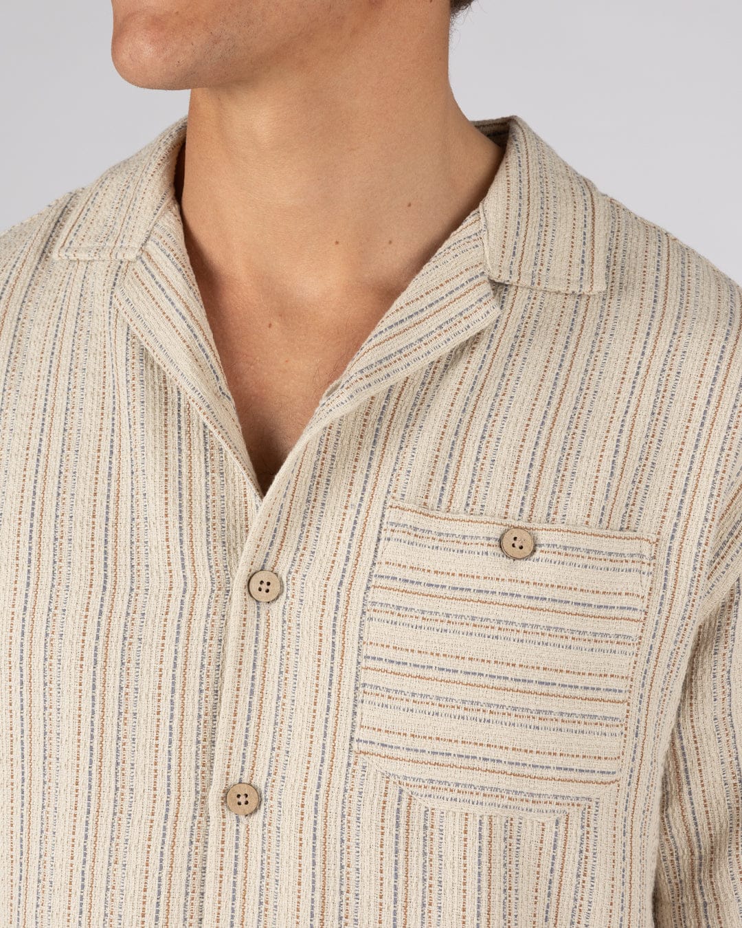 Resort Shirt - Mens Short Sleeve Shirt - Cream - Image 2
