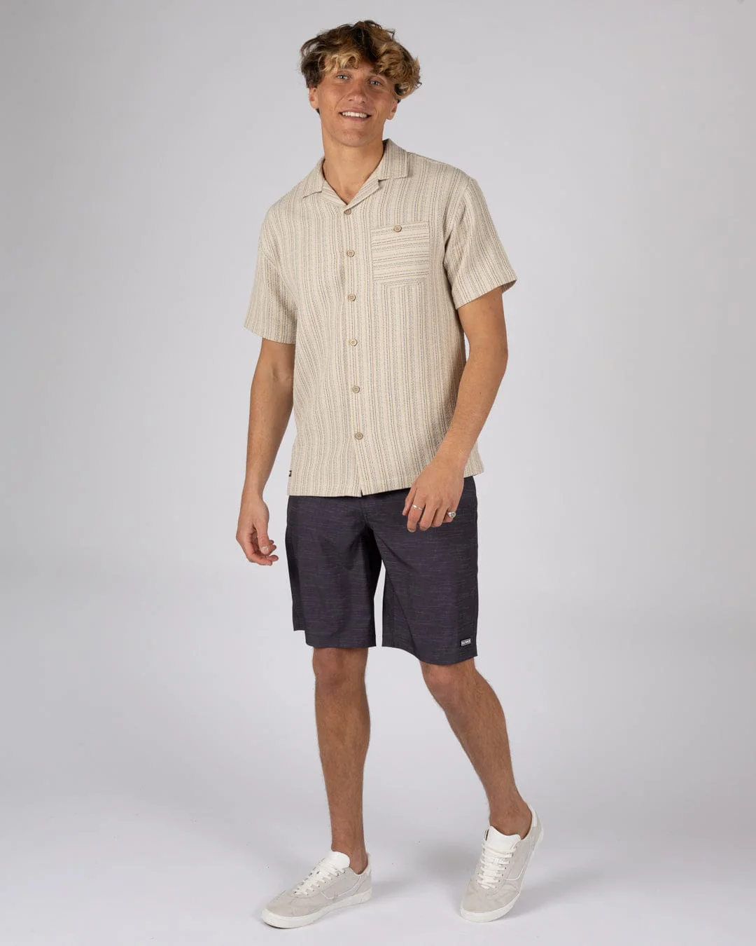 Resort Shirt - Mens Short Sleeve Shirt - Cream - Image 4