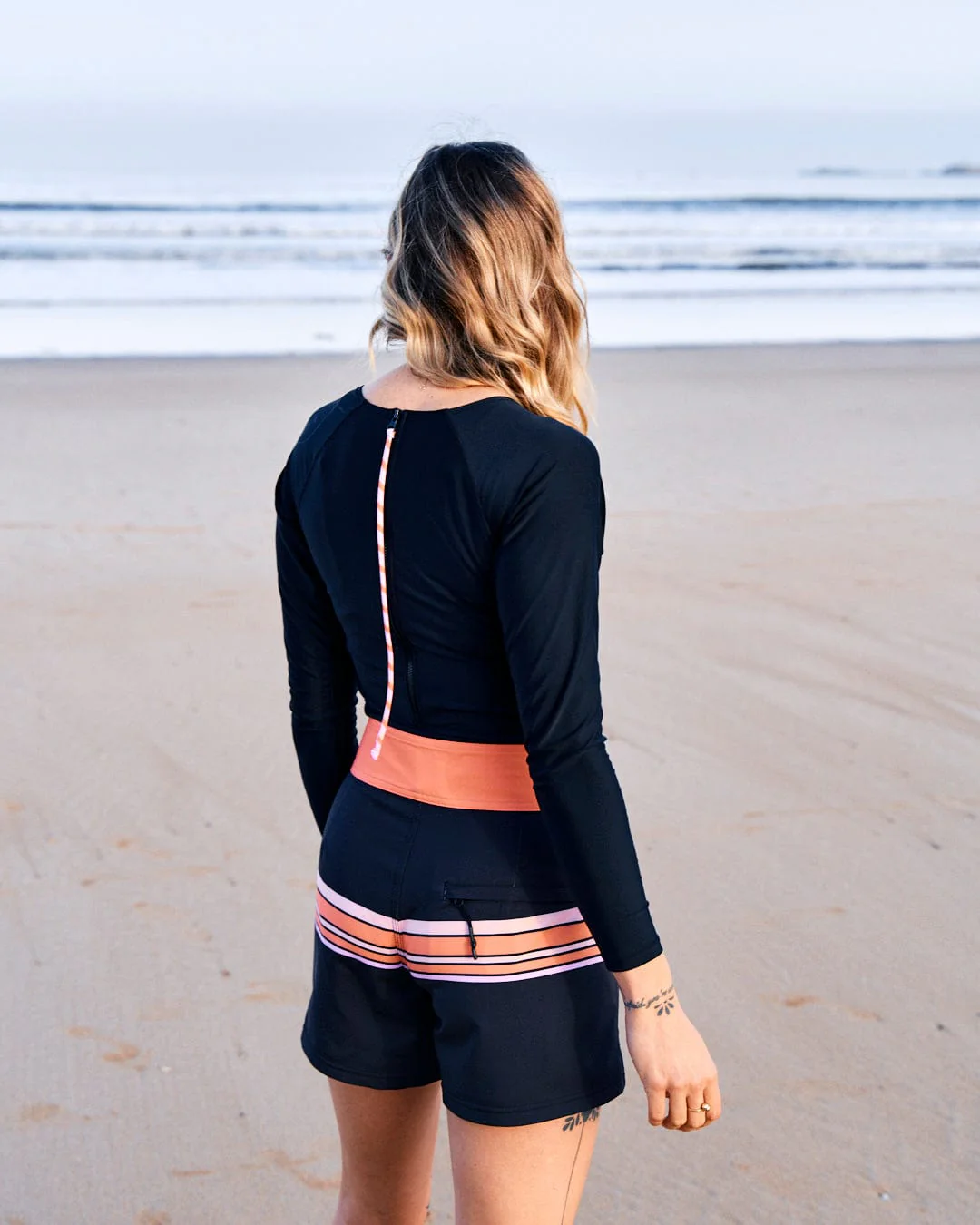 Retro Ribbon - Womens Boardshorts - Black - Image 3