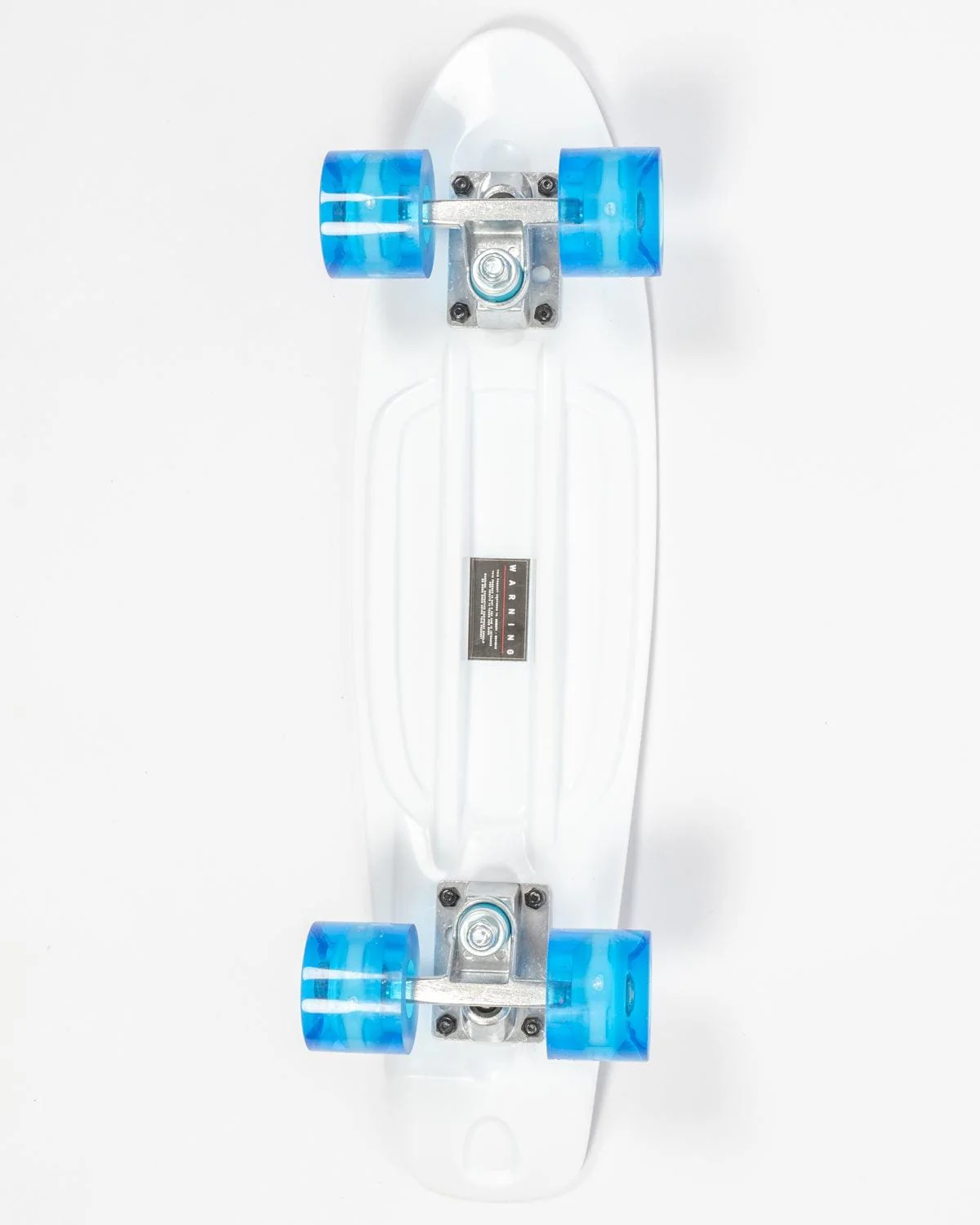 Retroride Mini Skateboard with Flashing Wheels - White/Blue - Image 2