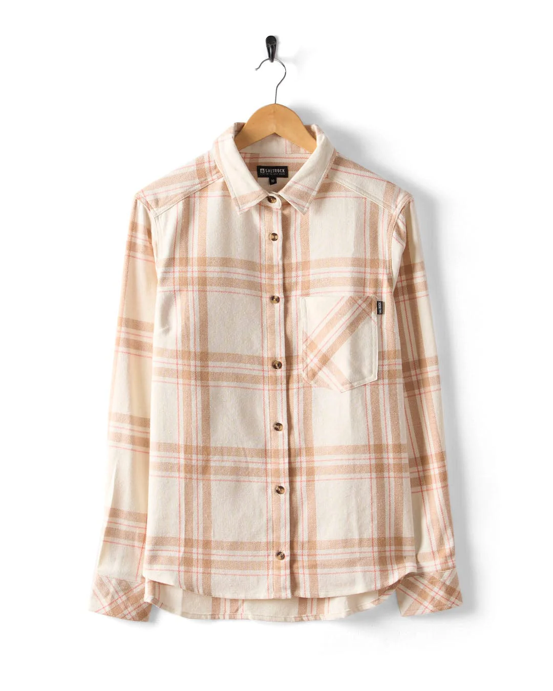 Rosalin - Womens Check Shirt - Cream - Image 2