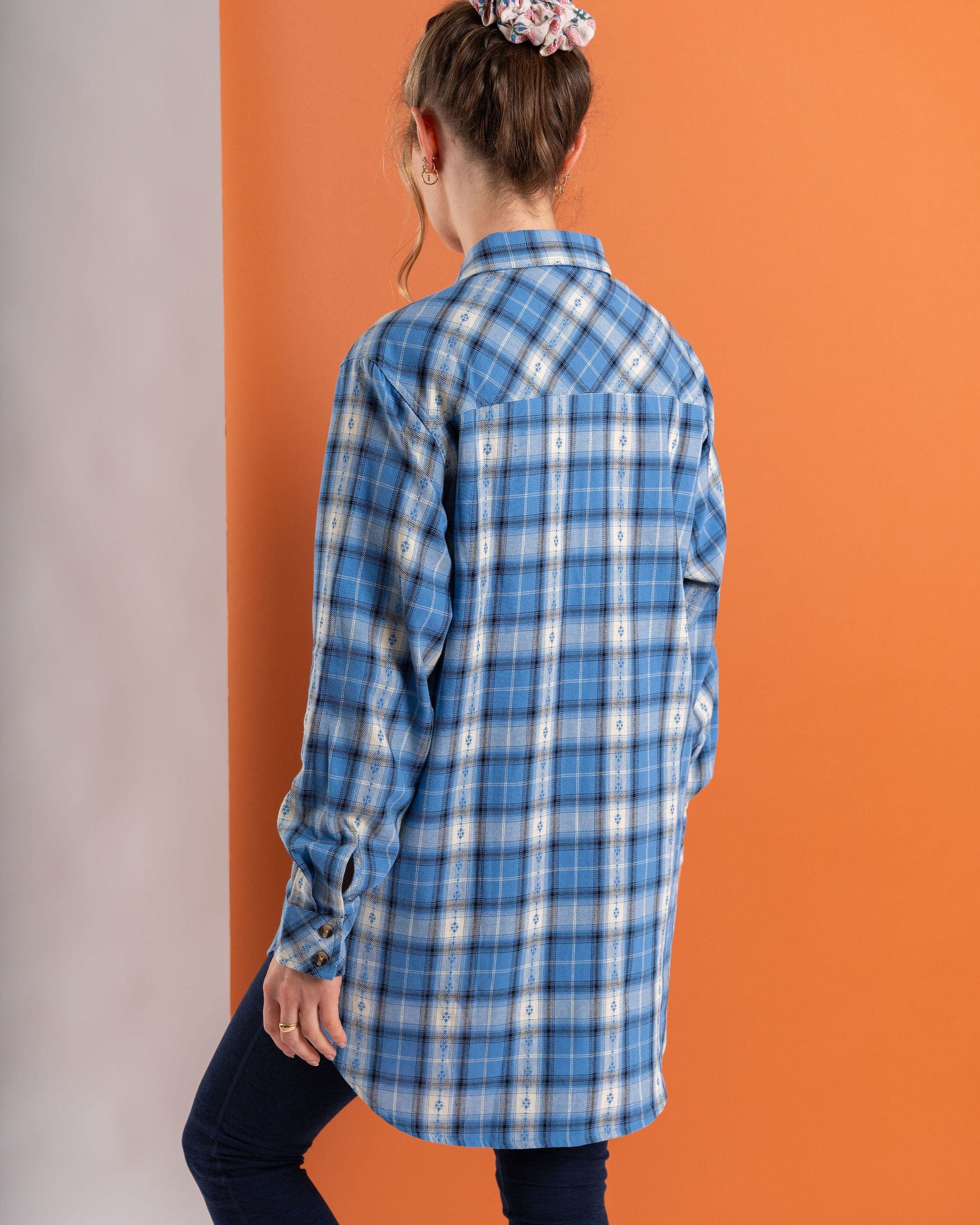 Roxanne  - Womens Longline Shirt - Blue - Image 5