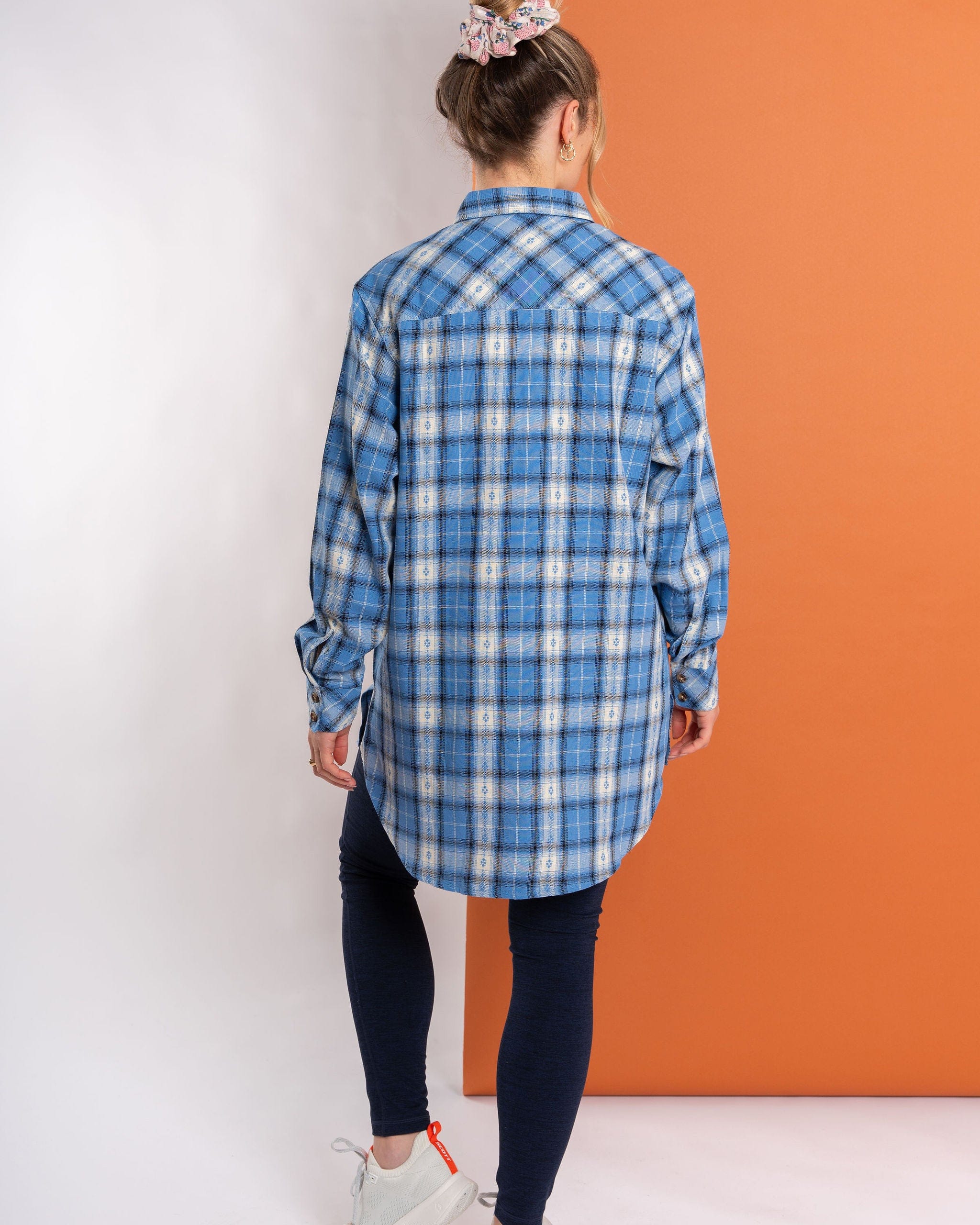 Roxanne  - Womens Longline Shirt - Blue - Image 7