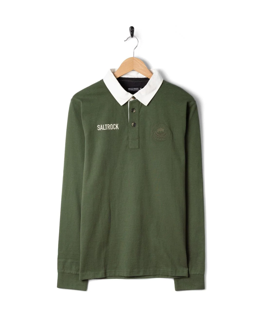 Rugby Field Notes - Mens Long Sleeve T-Shirt - Dark Green - Image 3