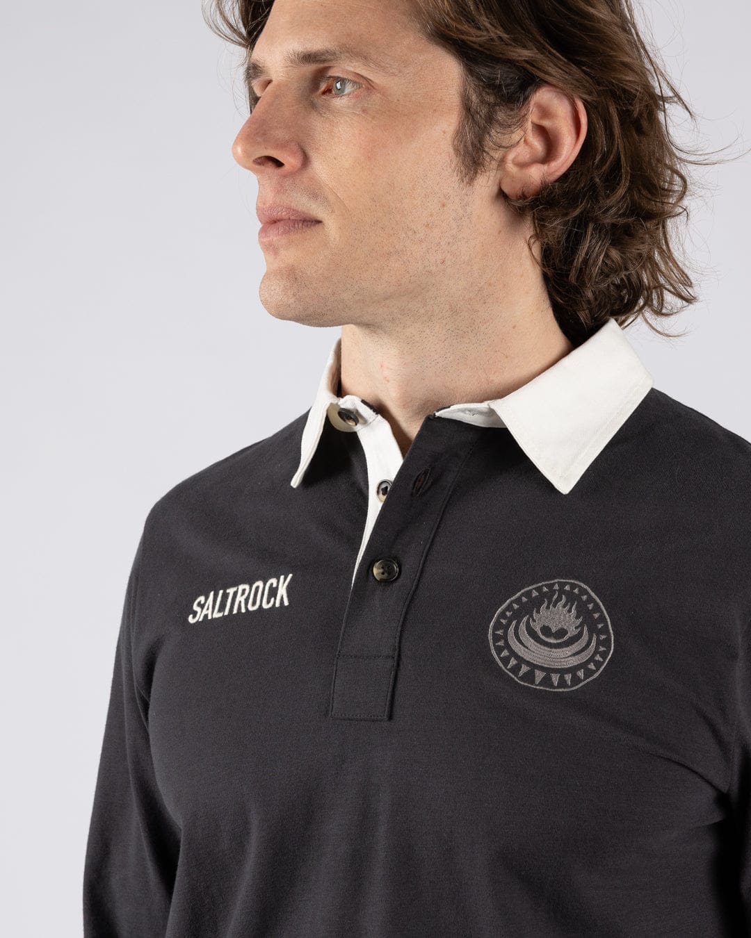 Rugby Field Notes - Mens Long Sleeve T-Shirt - Dark Grey - Image 5