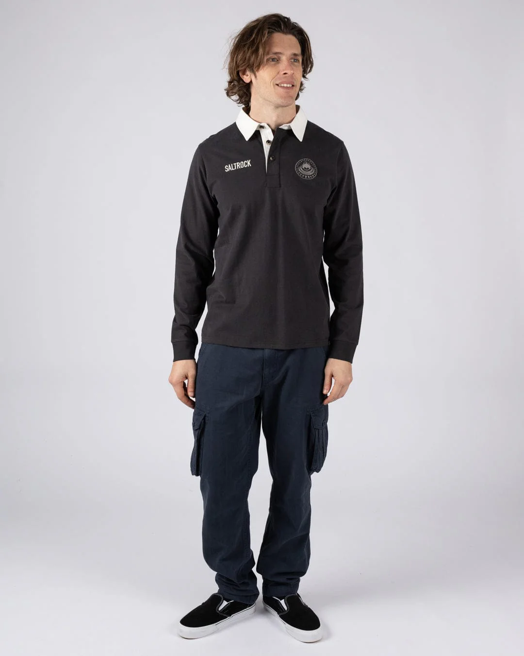 Rugby Field Notes - Mens Long Sleeve T-Shirt - Dark Grey - Image 6