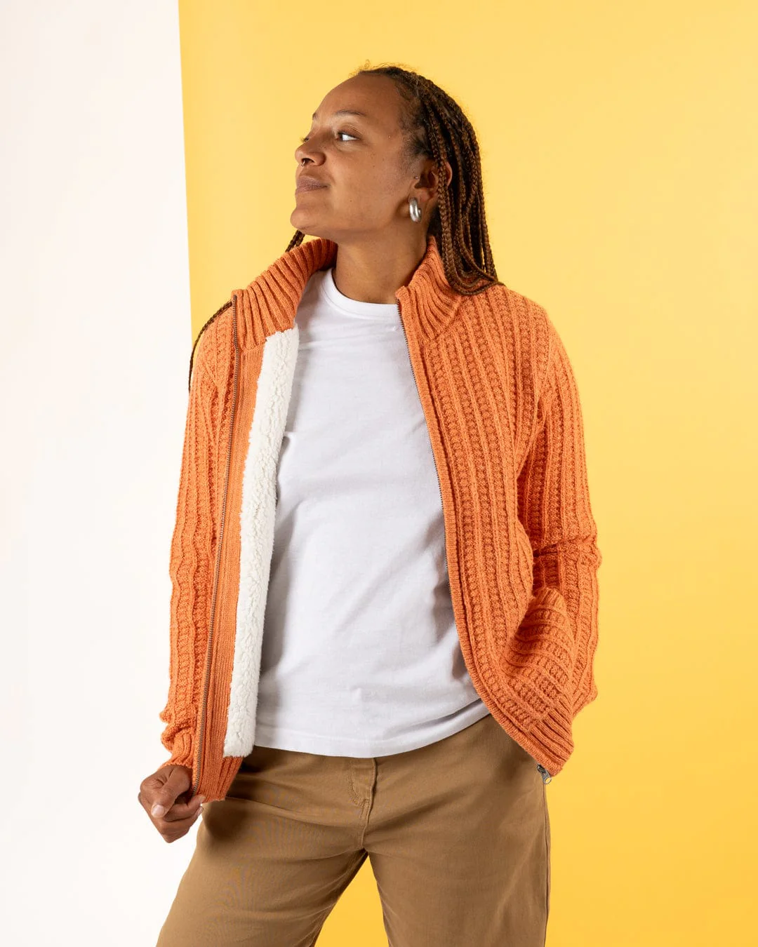 Rupa - Womens Borg Lined Knit - Orange - Image 10