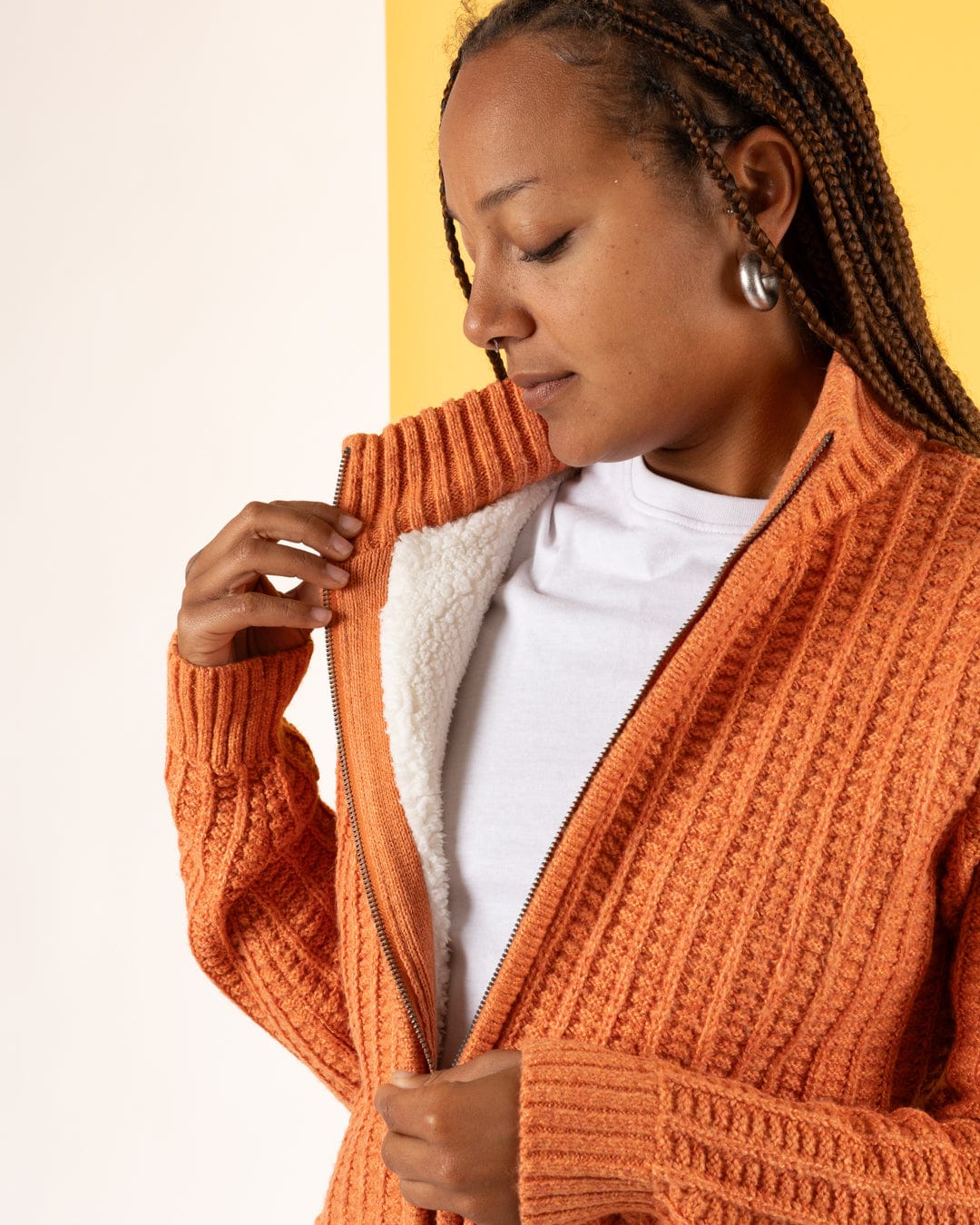 Rupa - Womens Borg Lined Knit - Orange - Image 4