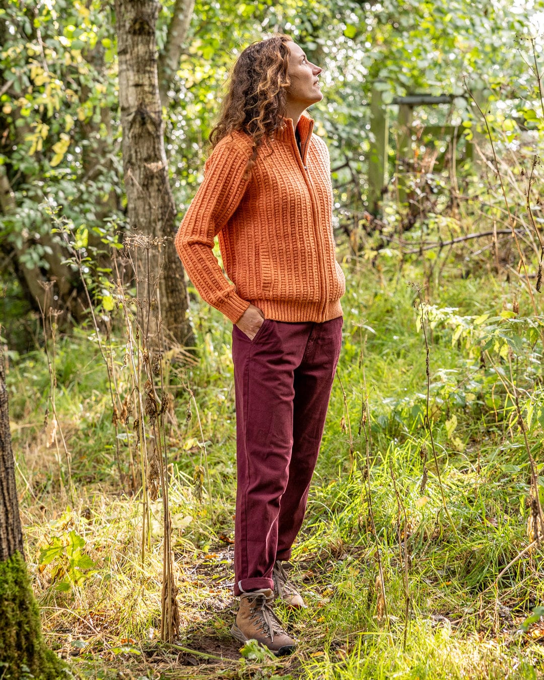 Rupa - Womens Borg Lined Knit - Orange - Image 5