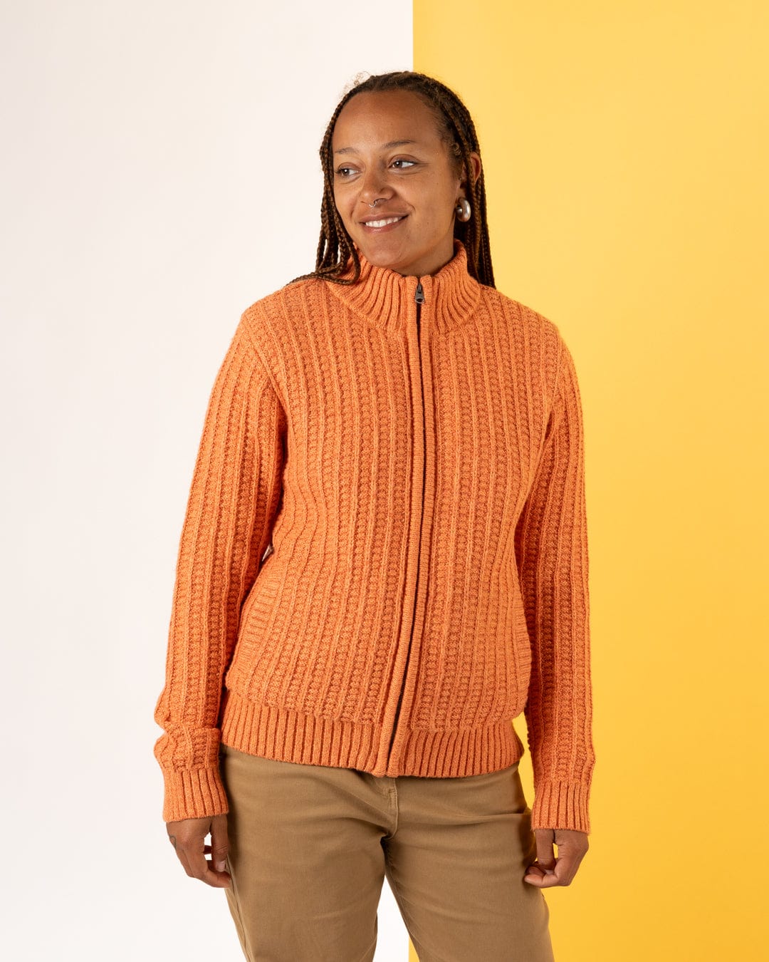 Rupa - Womens Borg Lined Knit - Orange - Image 6