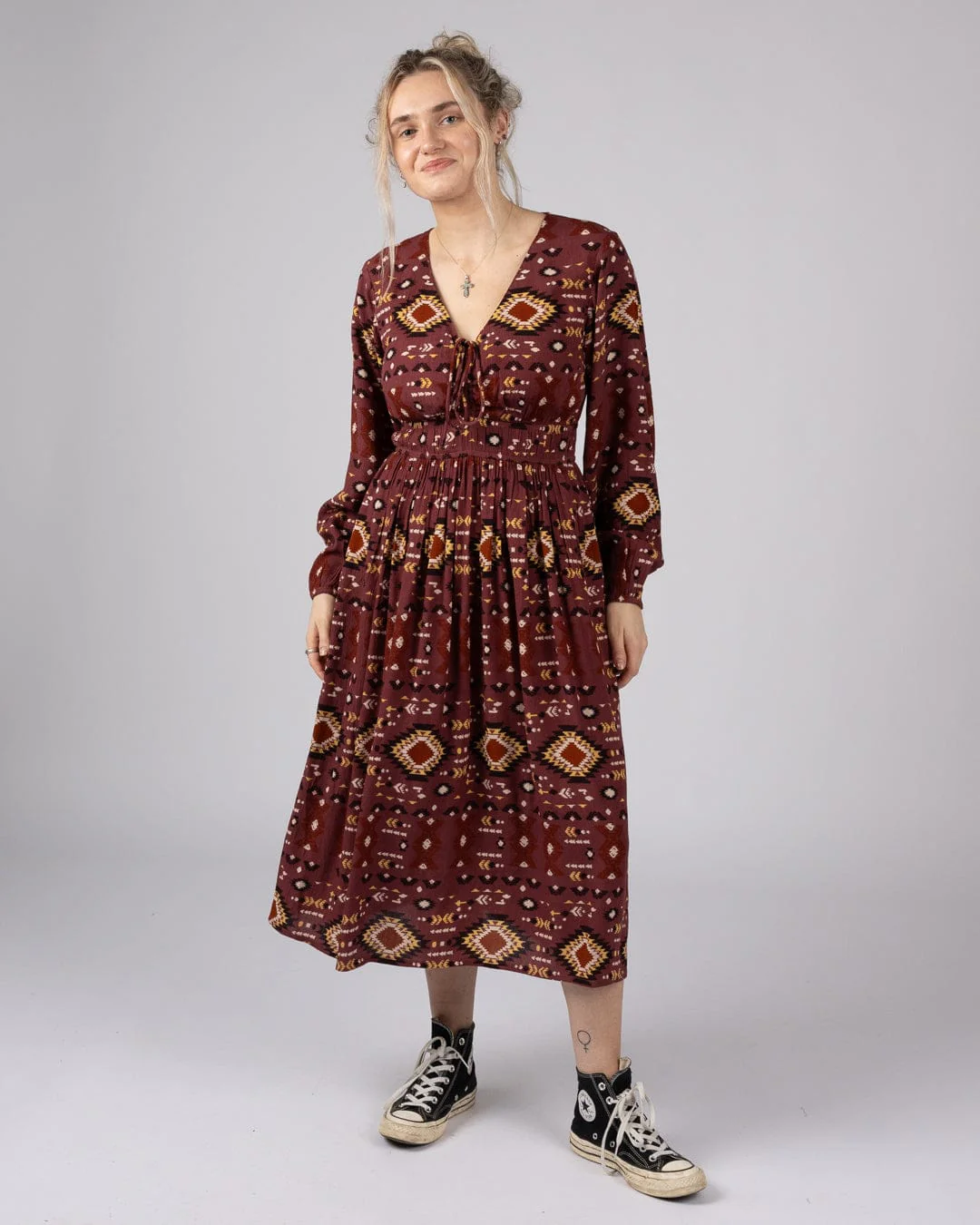 Sabina - Womens Midi Dress - Dark Pink - Image 3