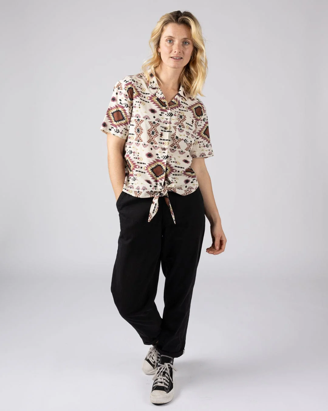 Sabina - Womens Short Sleeve Shirt - Cream - Image 6