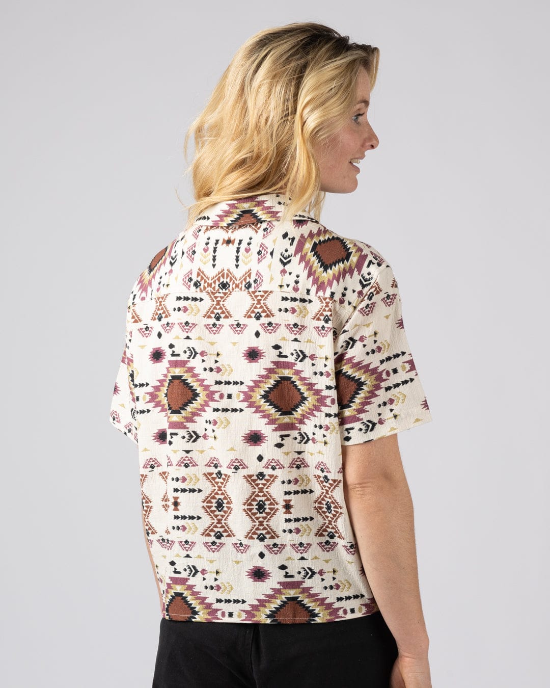 Sabina - Womens Short Sleeve Shirt - Cream - Image 7