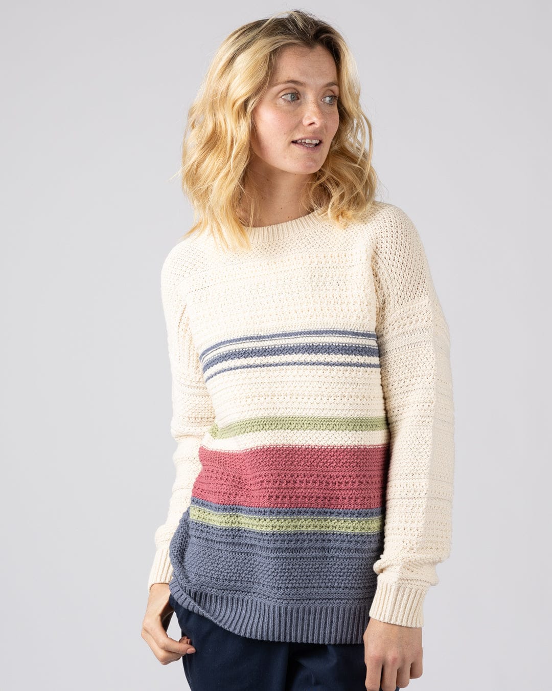 Sable - Womens Long Sleeve Jumper - Cream - Image 2