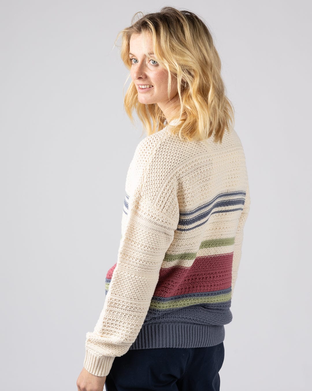 Sable - Womens Long Sleeve Jumper - Cream - Image 6