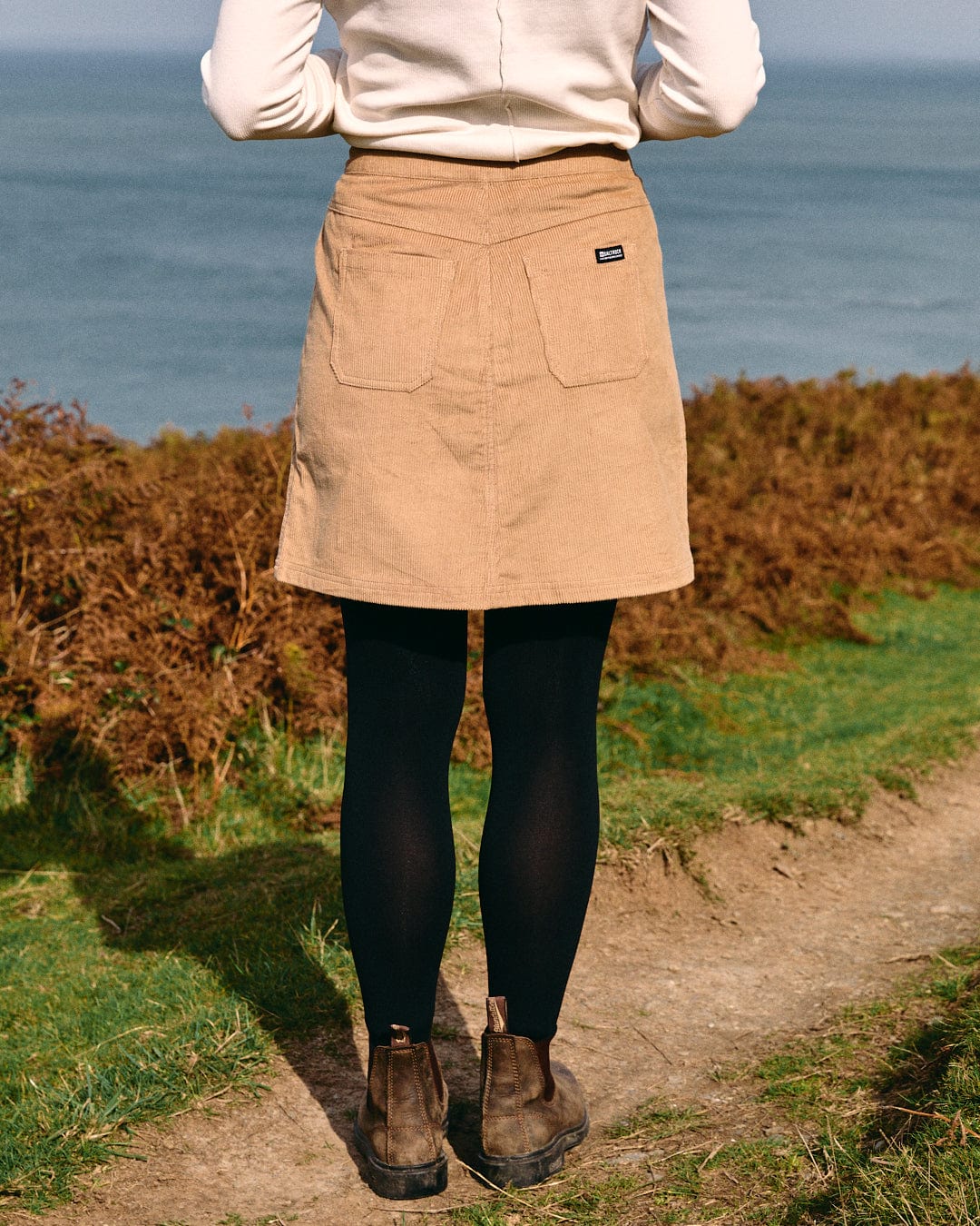 Sadie - Womens Cord Skirt - Brown - Image 2