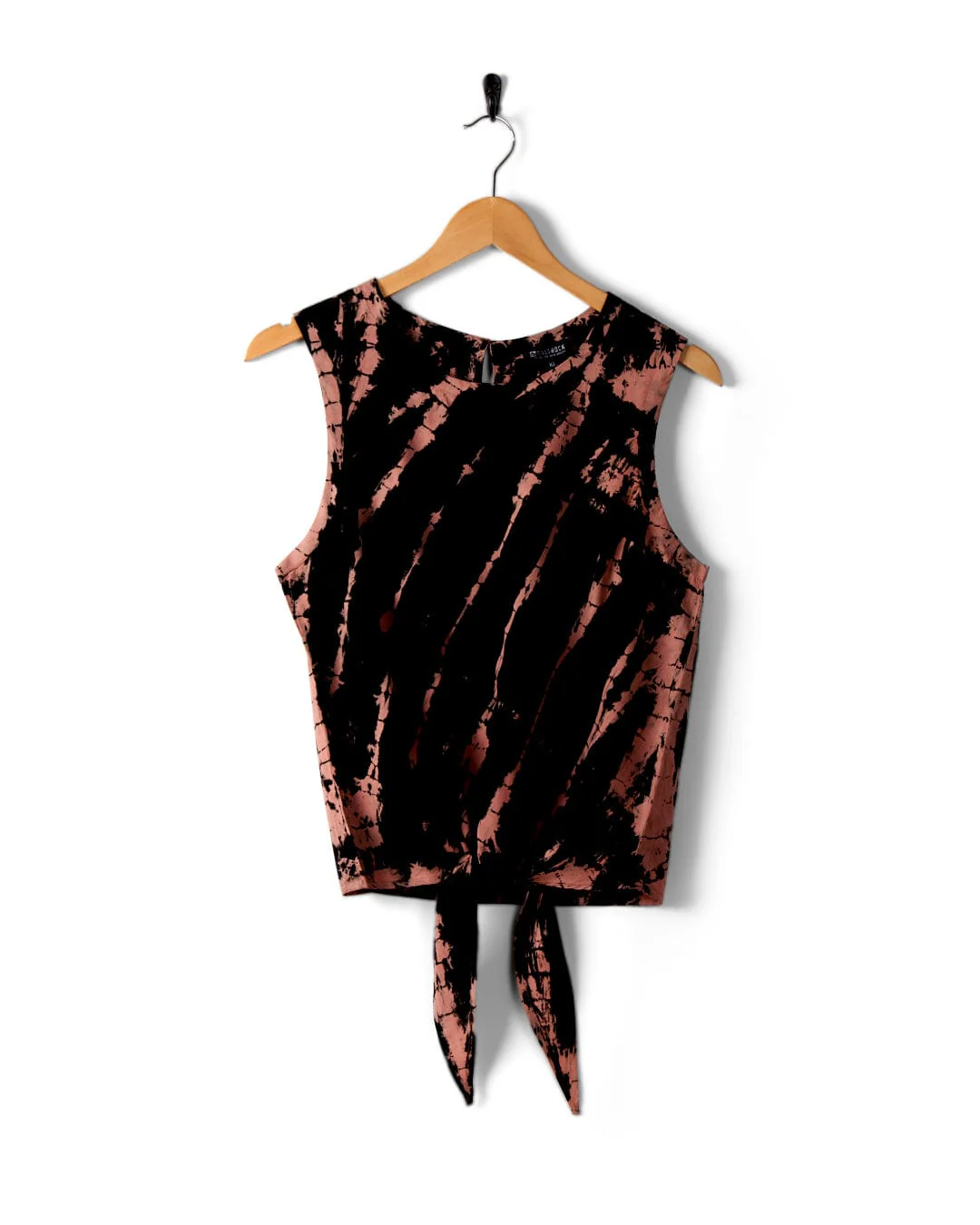 Saffron - Womens Tie Front Vest - Black - Image 2