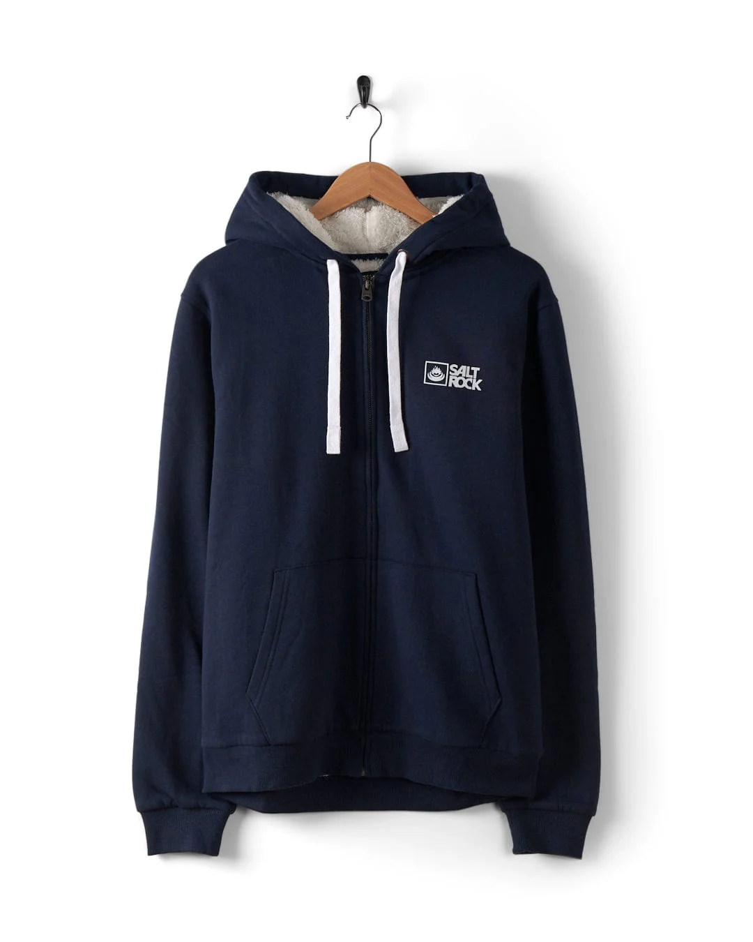 Saltrock Original - Mens Fur Lined Hoodie - Dark Blue - Image 3