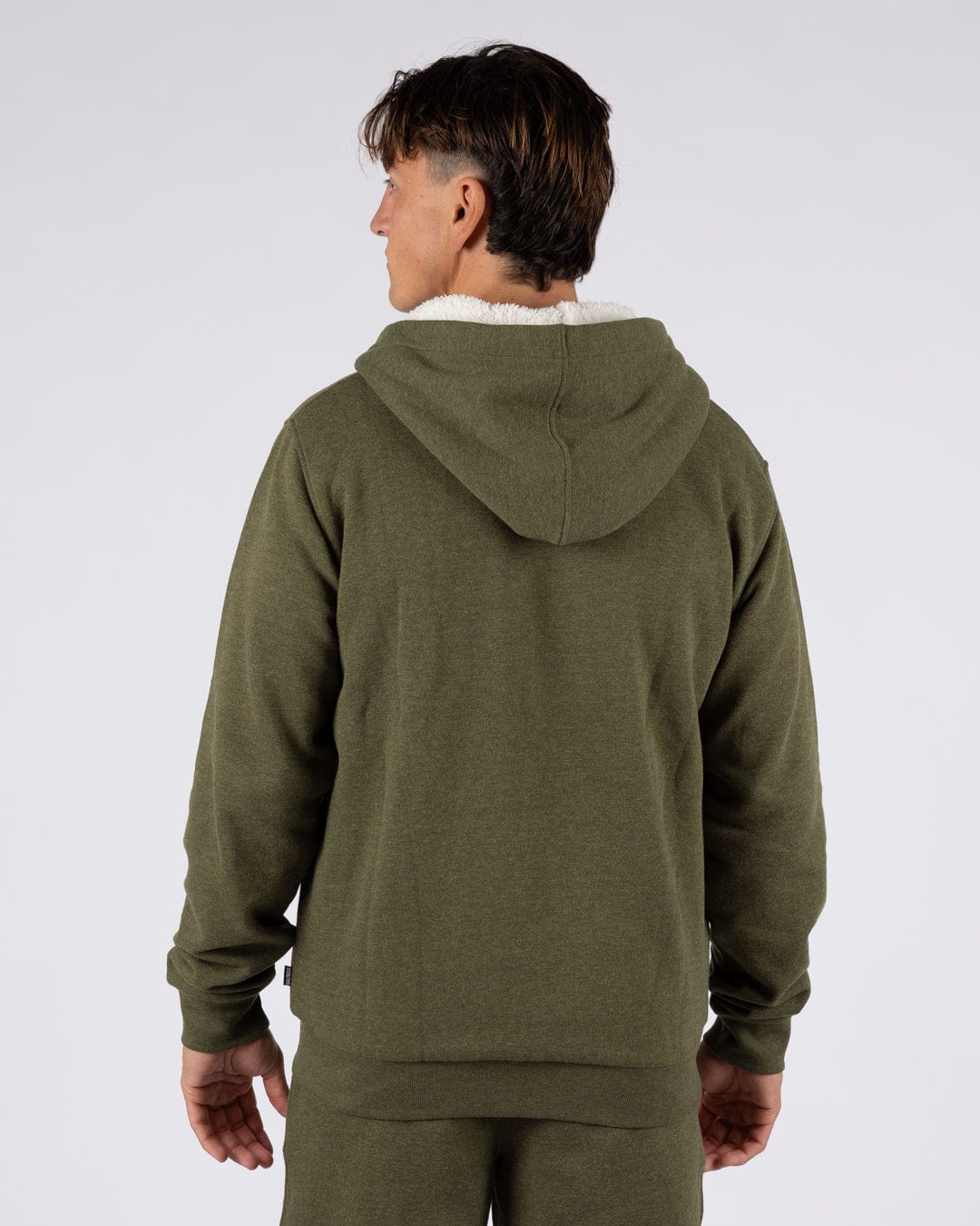 Saltrock Original - Mens Fur Lined Hoodie - Green - Image 5