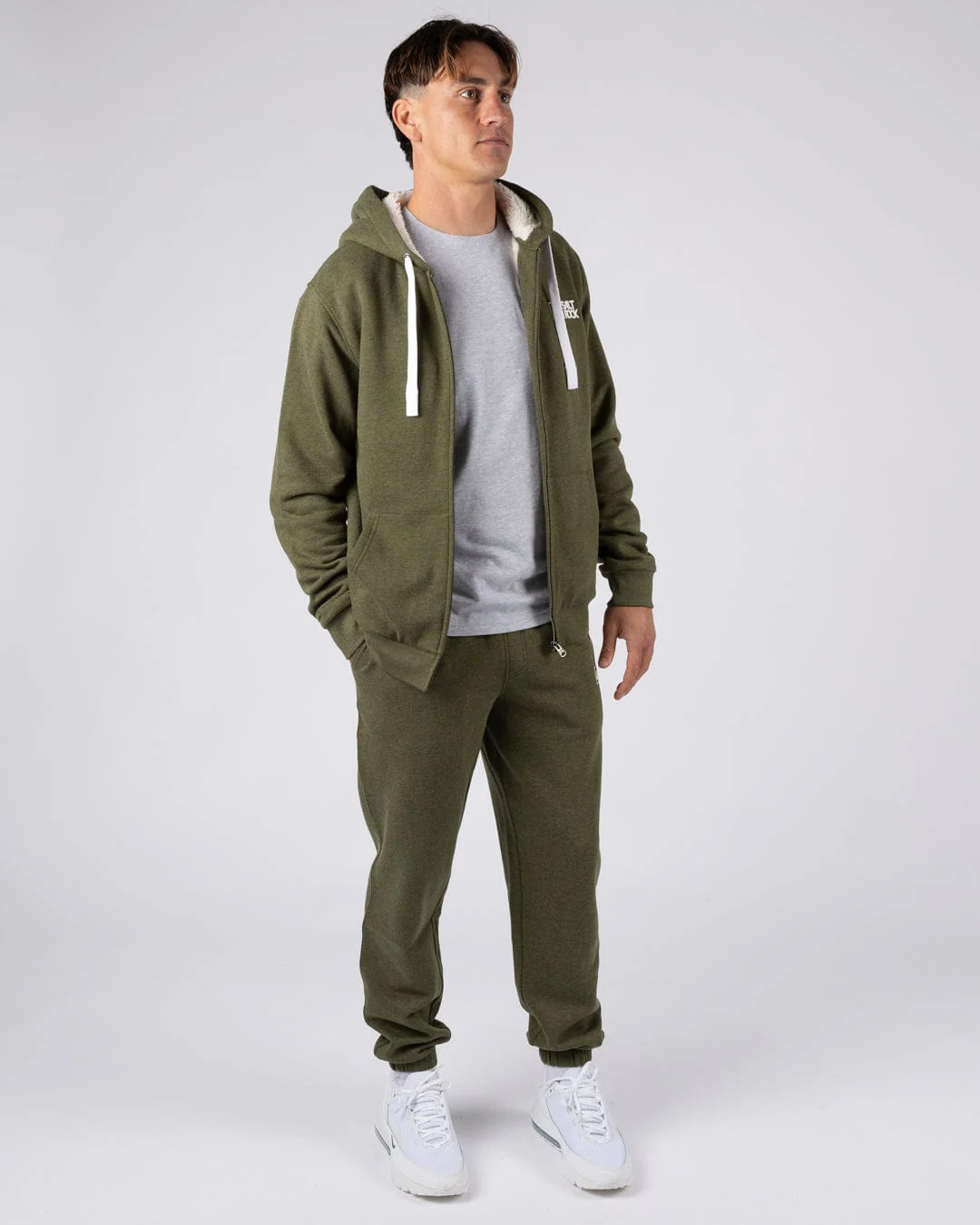 Saltrock Original - Mens Fur Lined Hoodie - Green - Image 6
