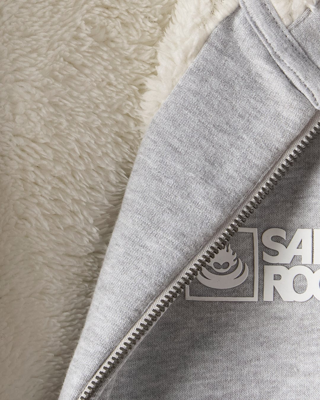 Saltrock Original - Mens Fur Lined Zip Hoodie - Grey - Image 6