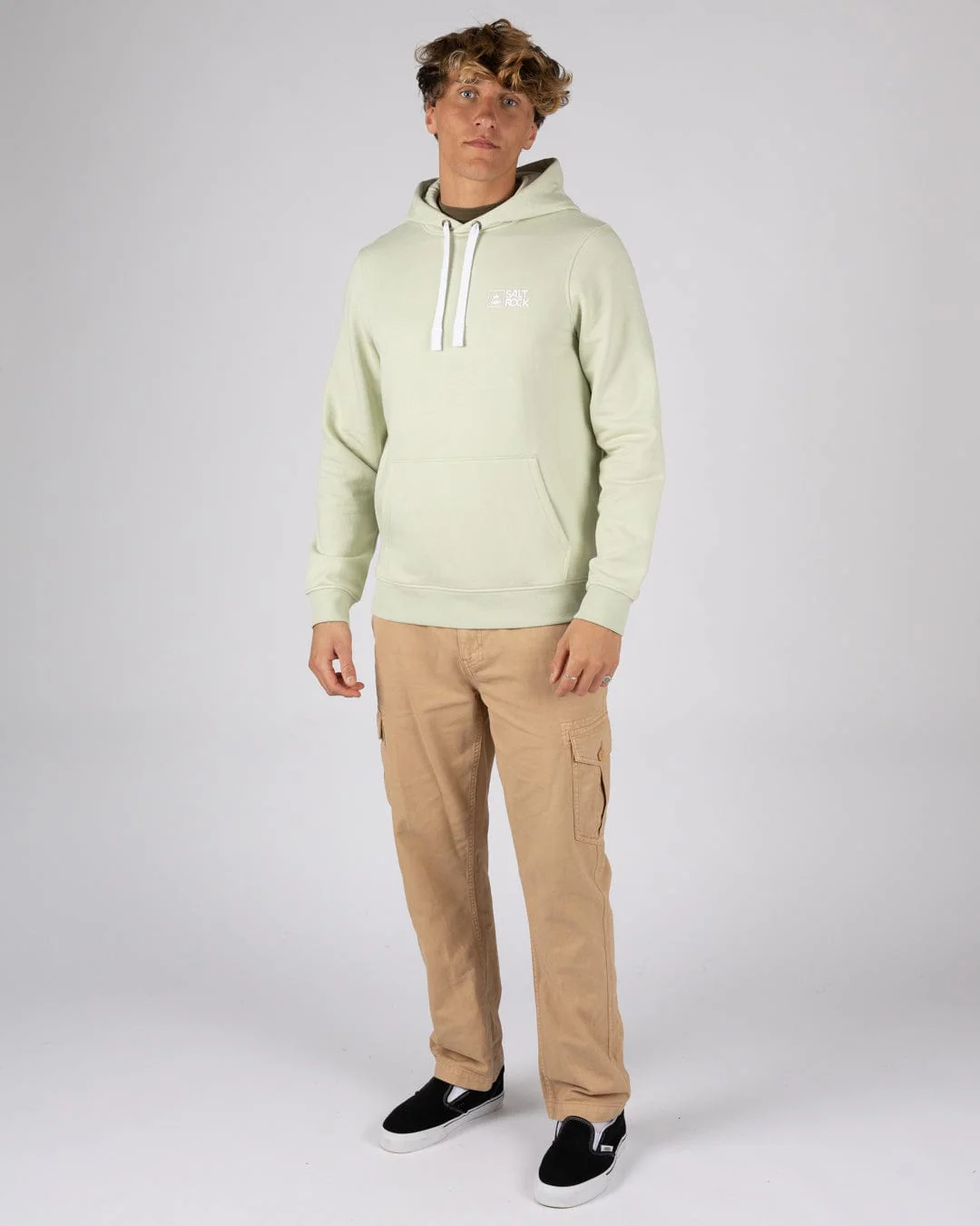 Saltrock Original - Mens Pop Hoodie - Light Green - Image 3