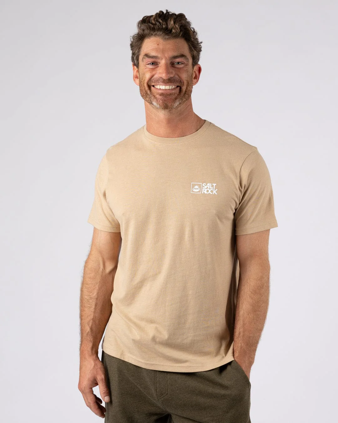 Saltrock Original - Mens Short Sleeve T-Shirt - Beige - Image 4