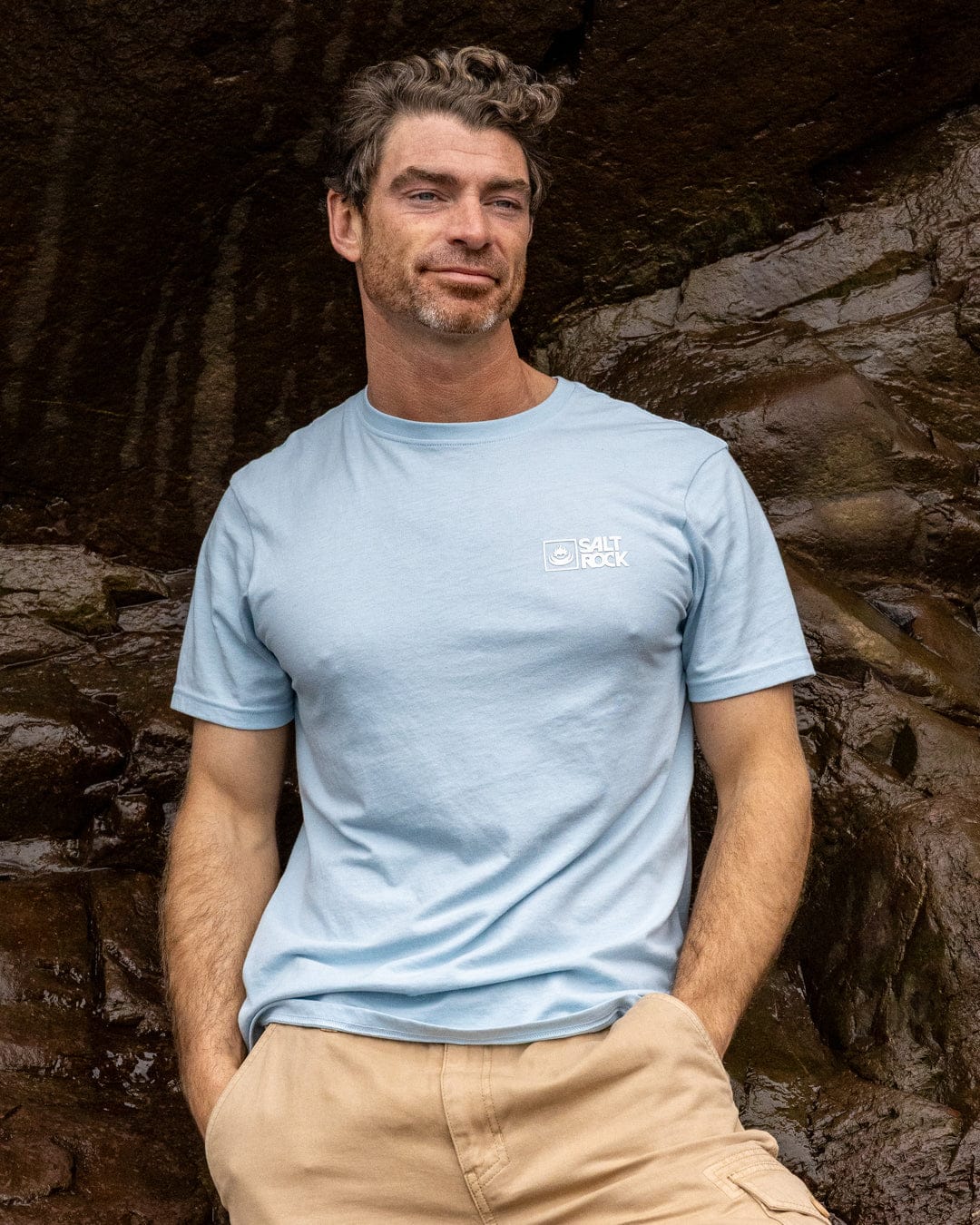 Saltrock Original - Mens Short Sleeve T-Shirt - Light Blue - Image 2