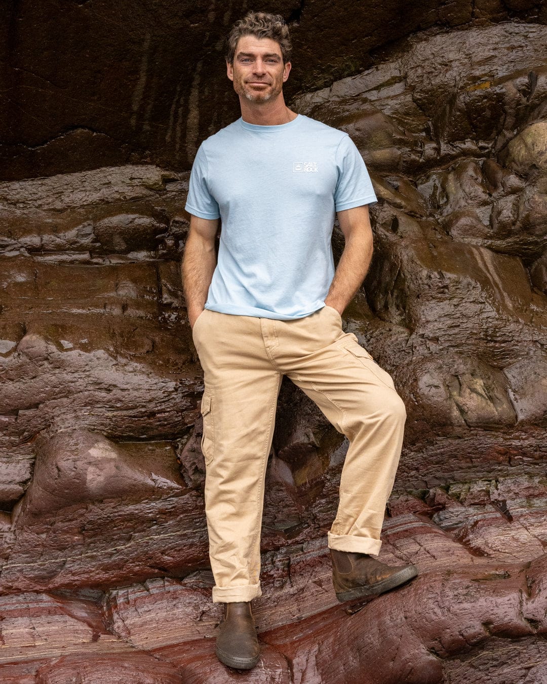 Saltrock Original - Mens Short Sleeve T-Shirt - Light Blue - Image 5