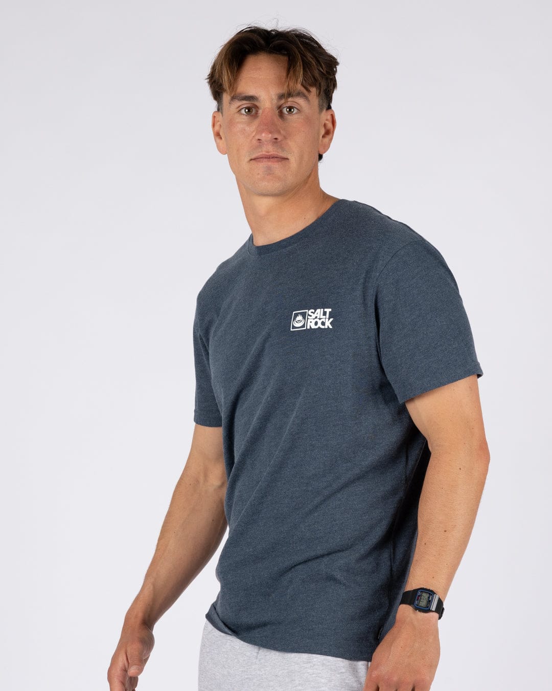 Saltrock Original - Mens Short Sleeve T-Shirt - Blue Marl - Image 4