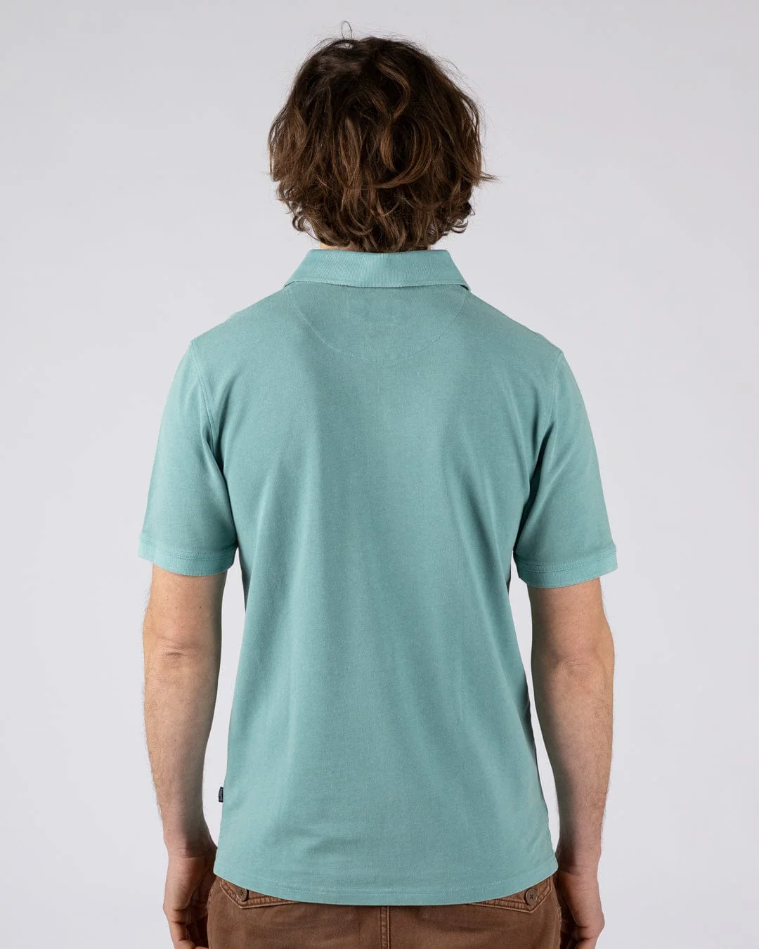 Seb - Mens Short Sleeve Polo - Light Blue - Image 3
