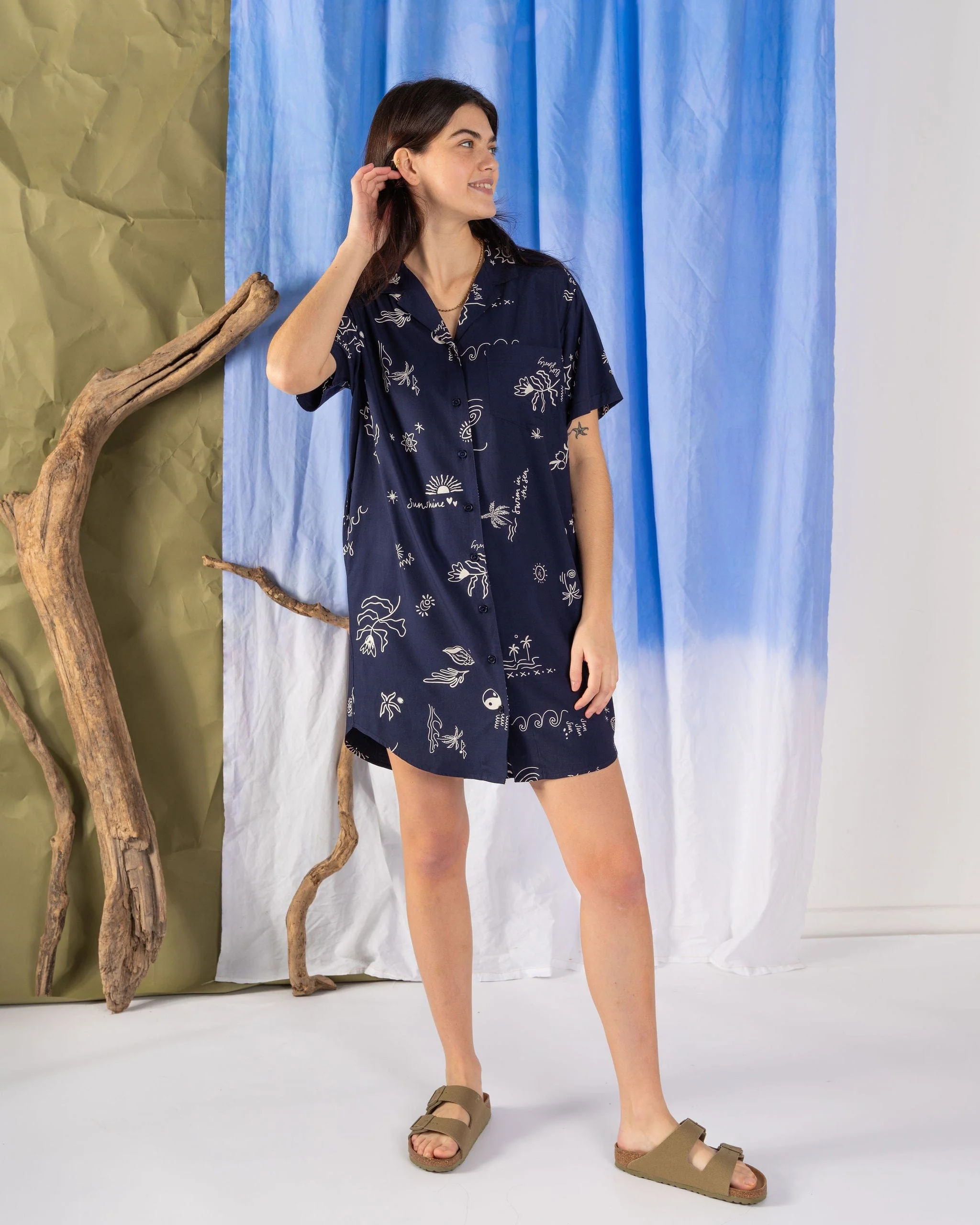 Serenity - Womens Shirt Dress - Blue - Image 5