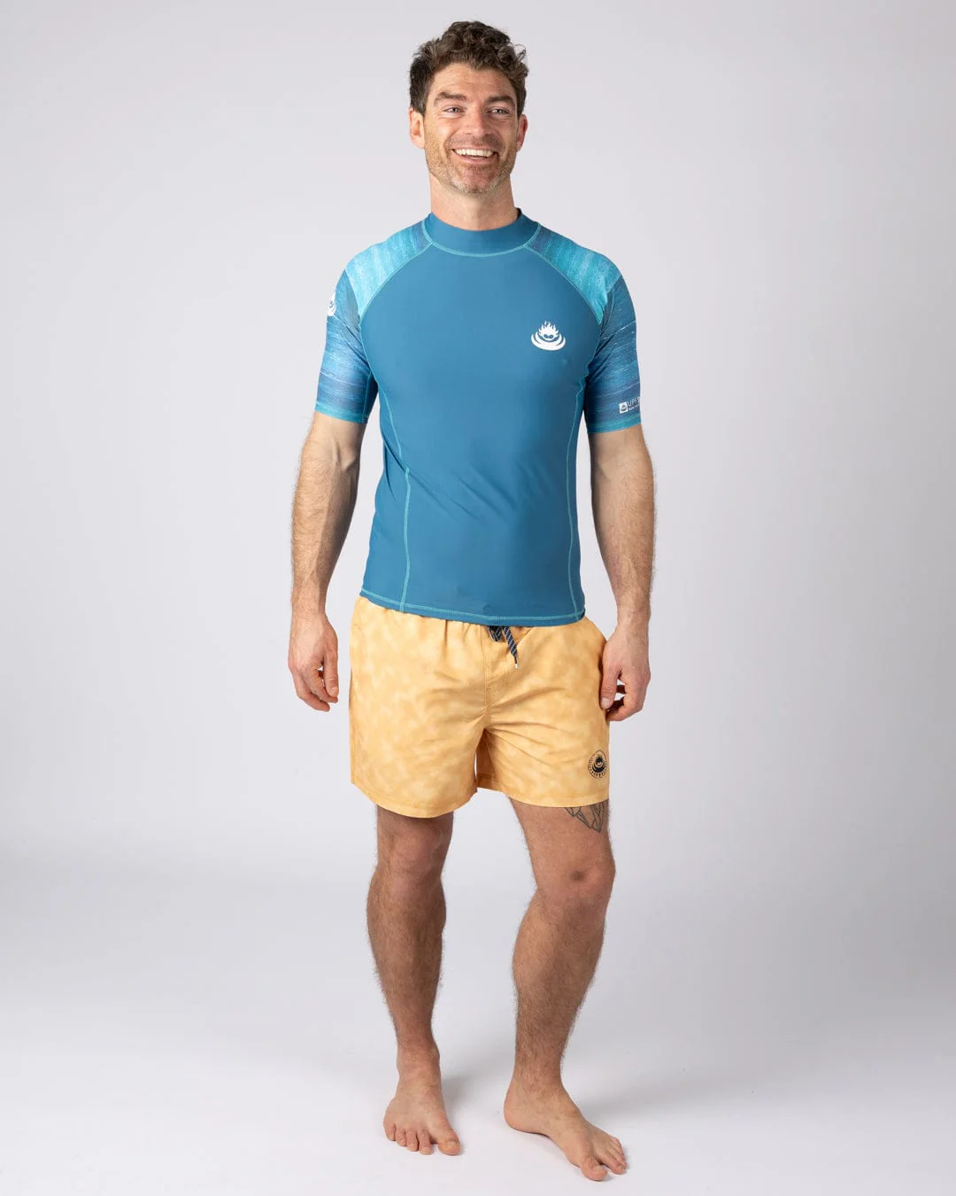 Set - Mens Short Sleeve Rashvest - Blue - Image 3