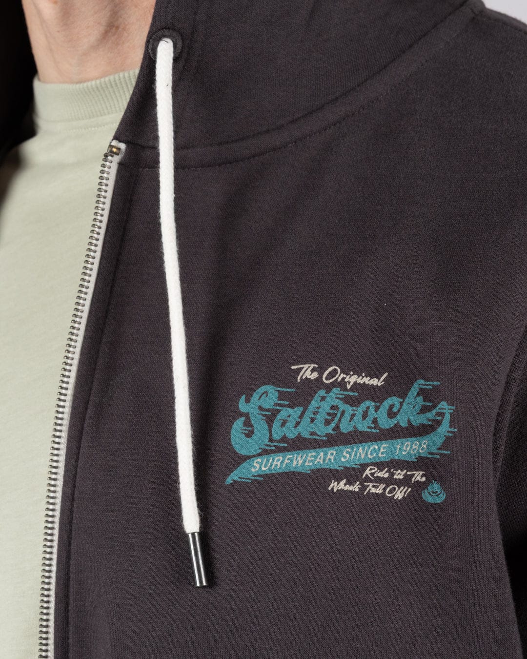 Shore Ride - Mens Zip Hoodie - Dark Grey - Image 4