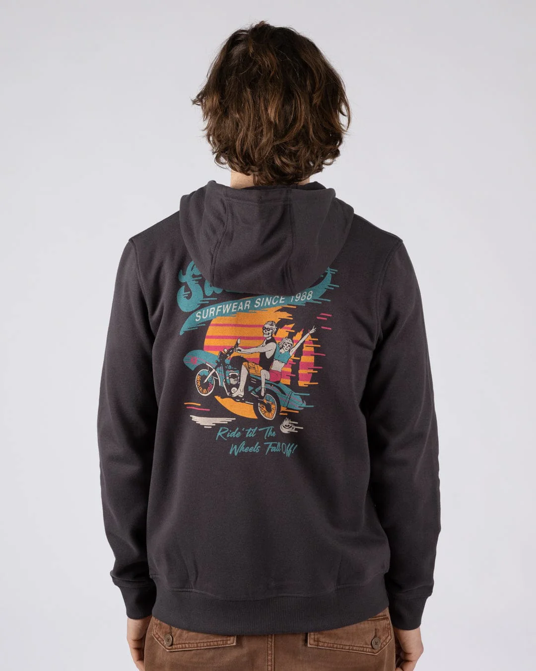 Shore Ride - Mens Zip Hoodie - Dark Grey - Image 5