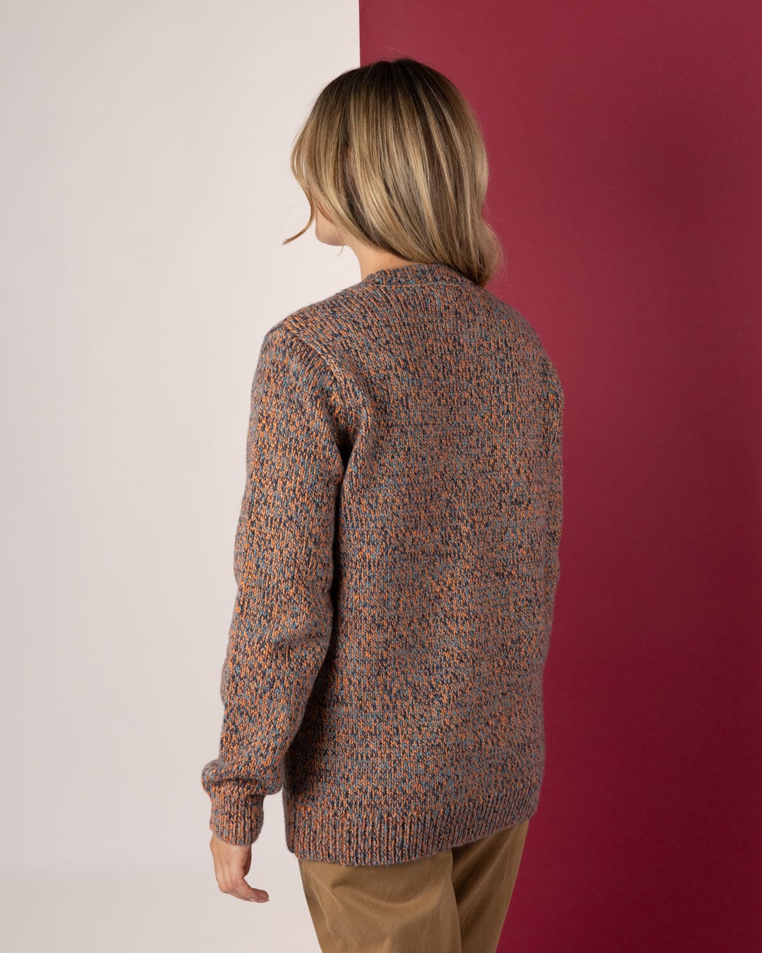 Sian - Womens Fisherman Jumper - Orange - Image 4