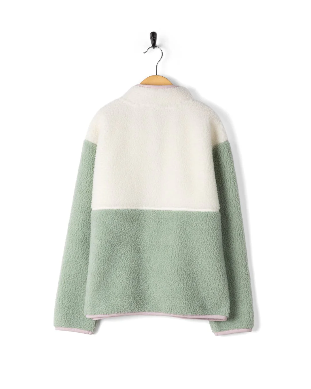 Simz - Kids Zip Fleece - Cream/Green - Image 4